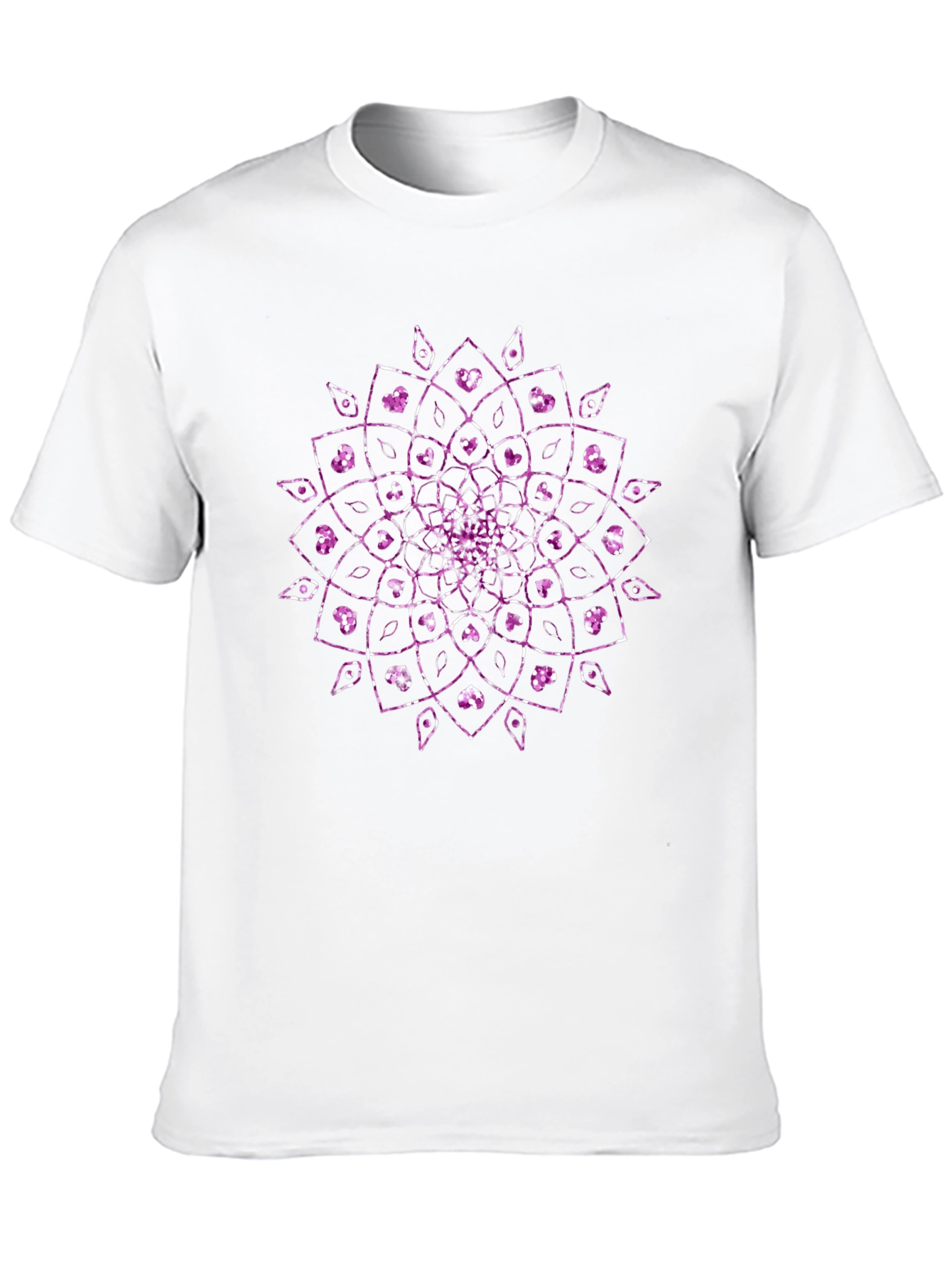Mens Black T-Shirt with Purple Mandala Design