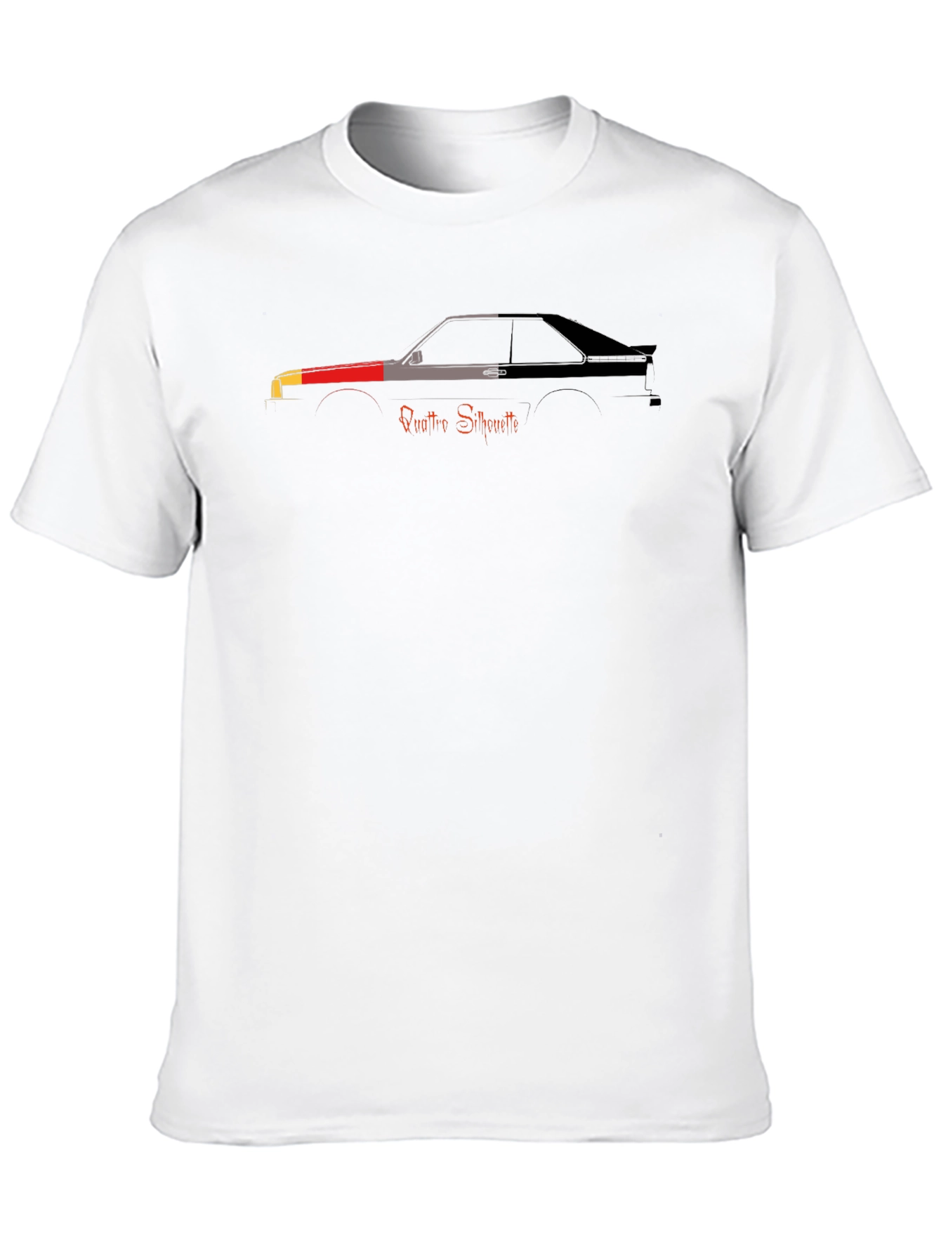 Quattro Silhouette Black T-Shirt - Automotive Enthusiast Apparel