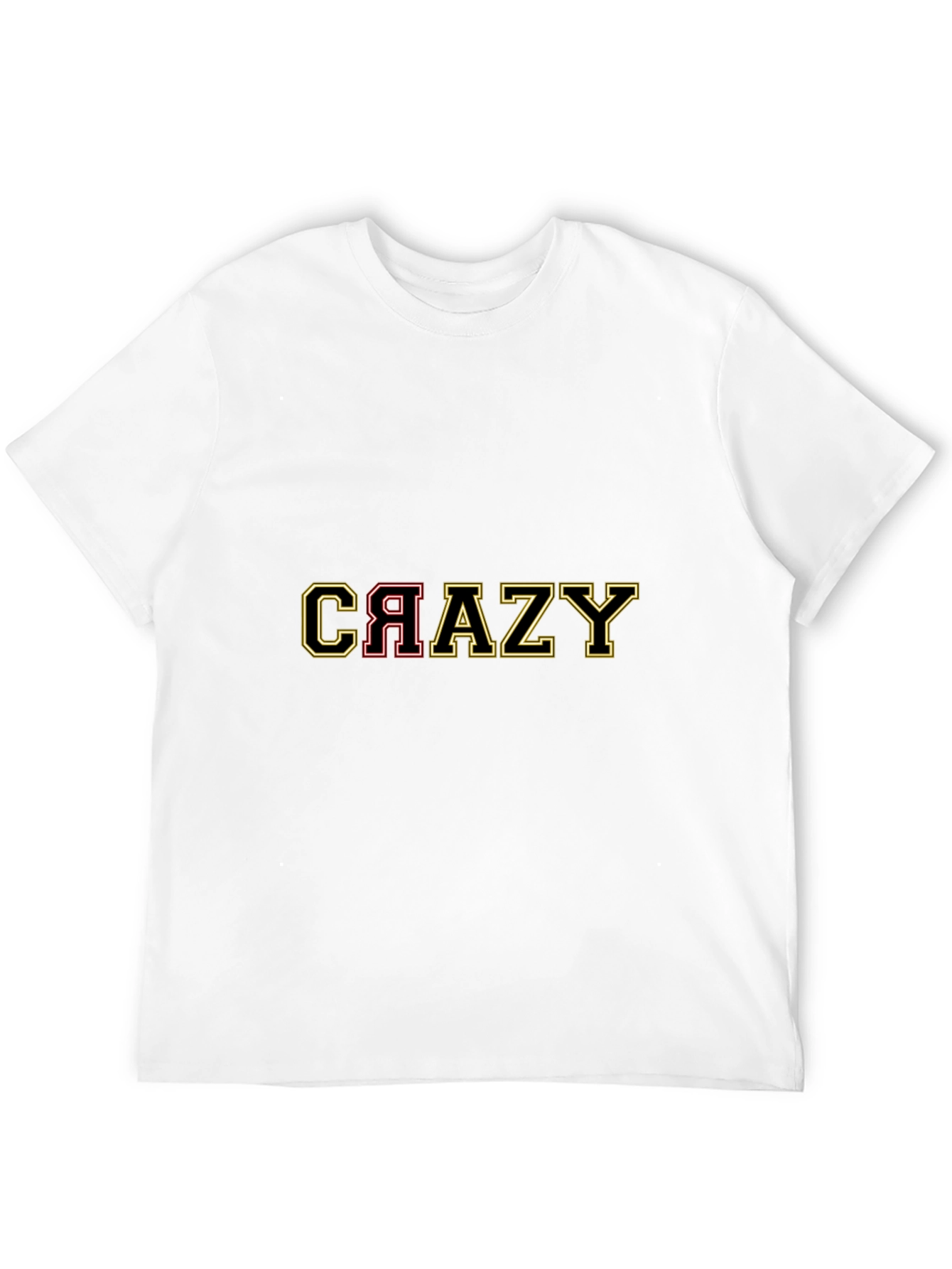 Crazy Graphic Print Black T-Shirt