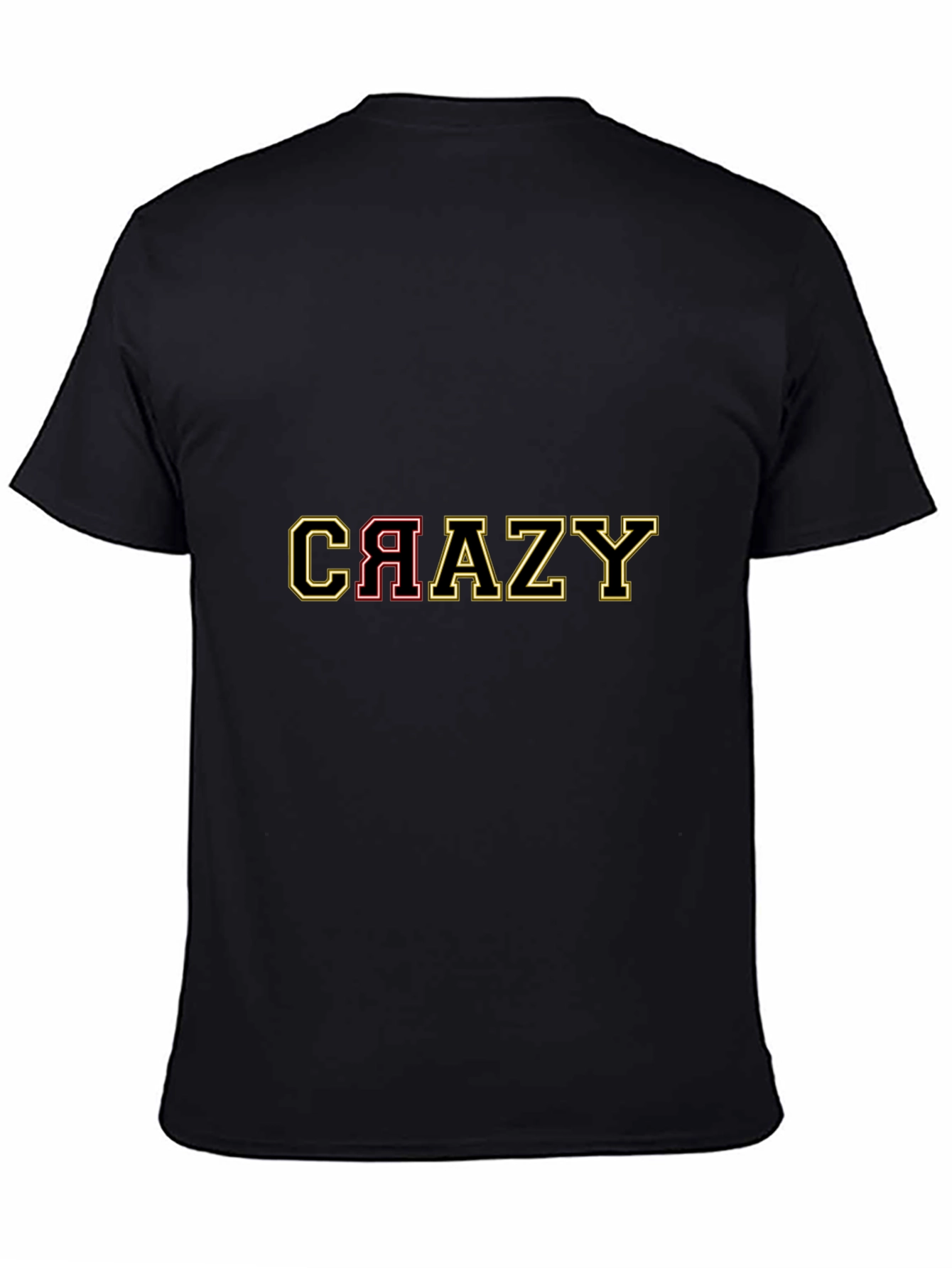 Crazy Graphic Print Black T-Shirt