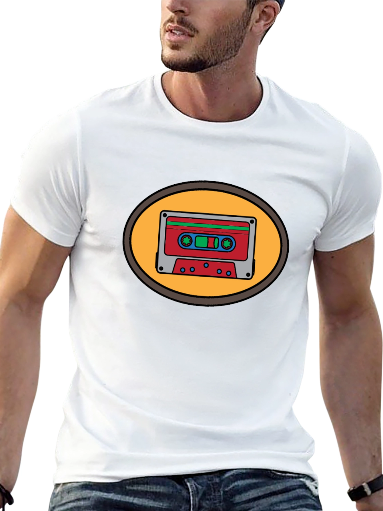Retro Cassette Tape Graphic Tee - Black
