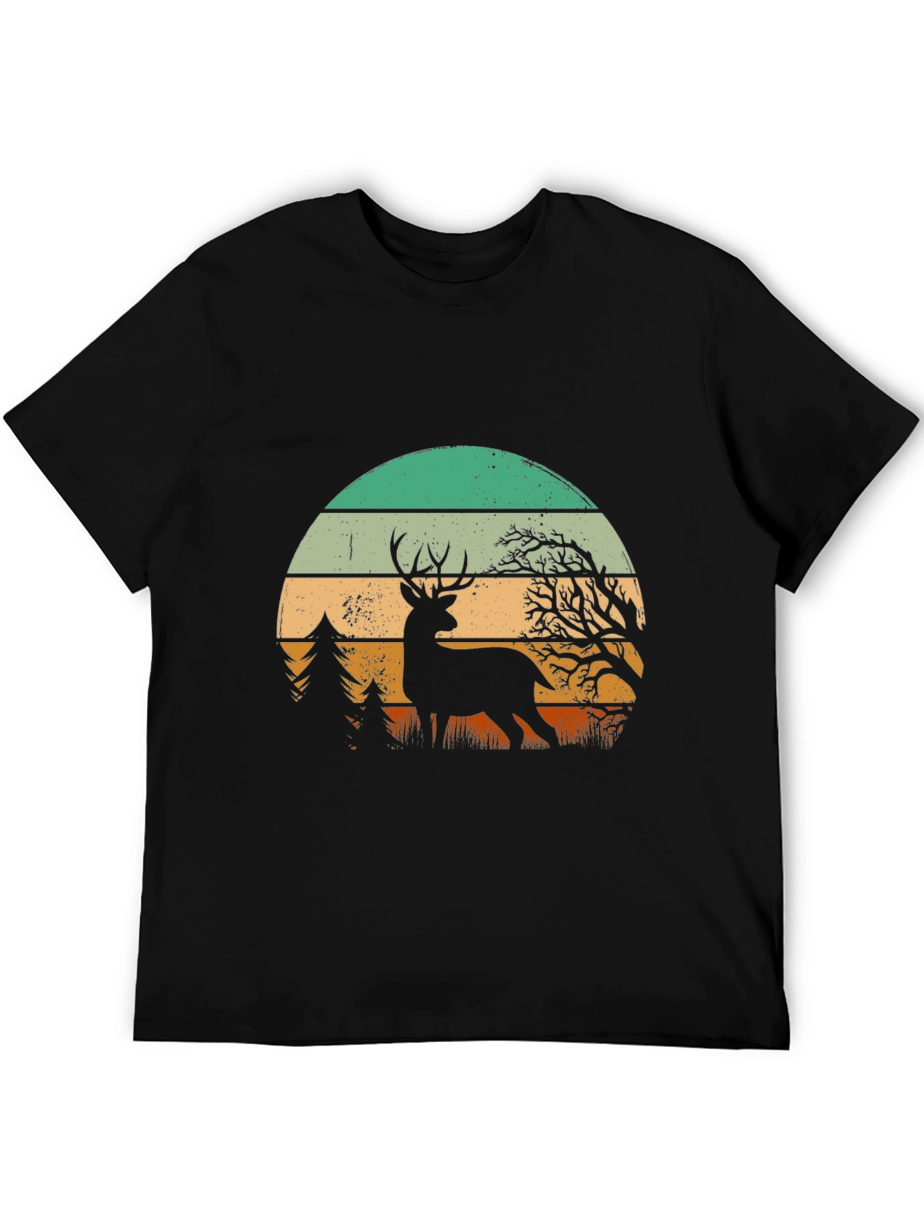 Retro Deer Sunset Graphic Tee