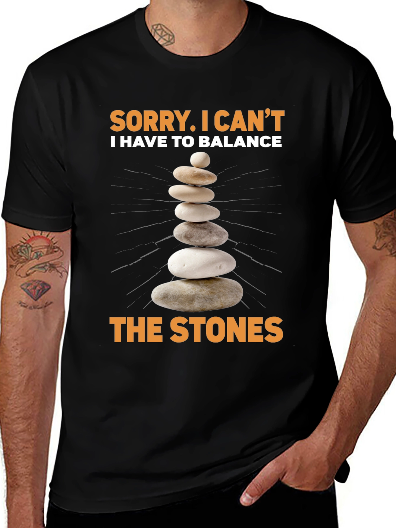 Balance Stones T-Shirt - Zen Stacking Stones Design