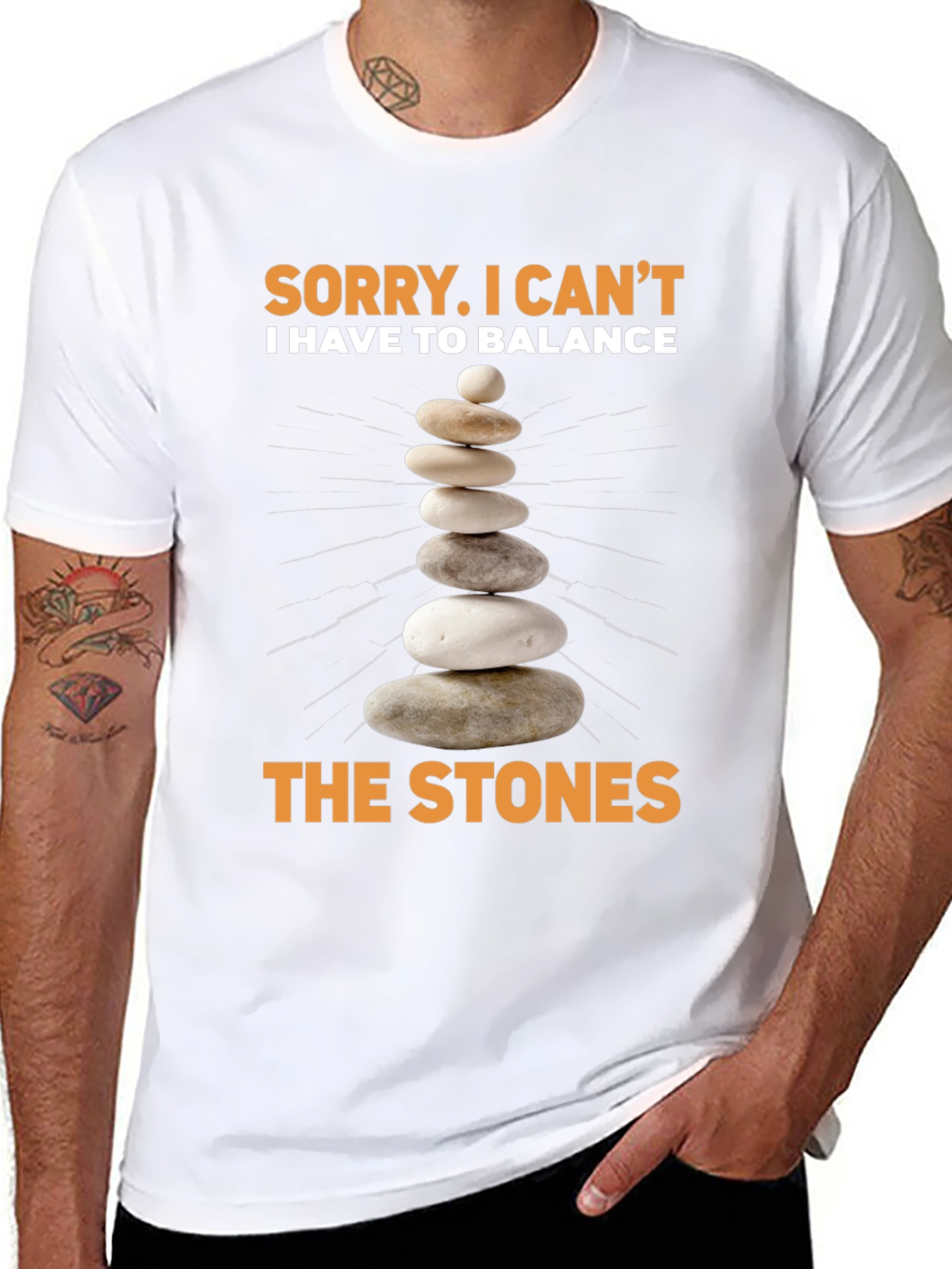 Balance Stones T-Shirt - Zen Stacking Stones Design