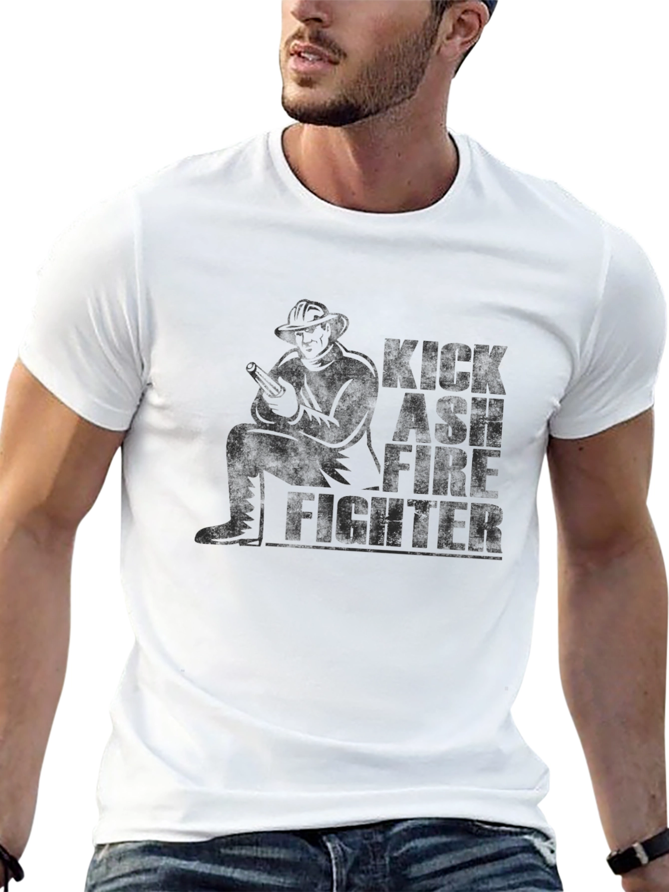 Kick Ash Firefighter Graphic T-Shirt