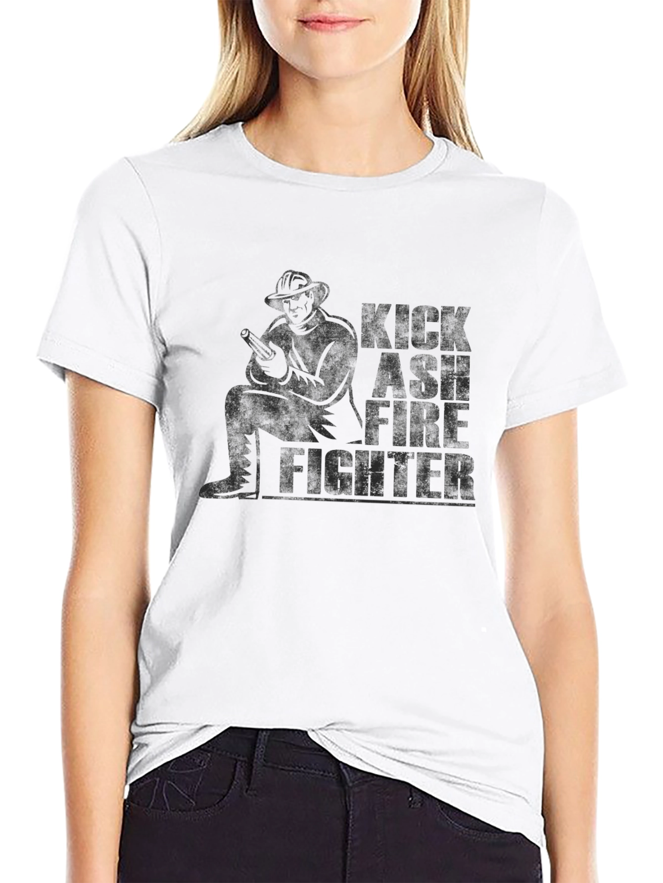 Kick Ash Firefighter Graphic T-Shirt
