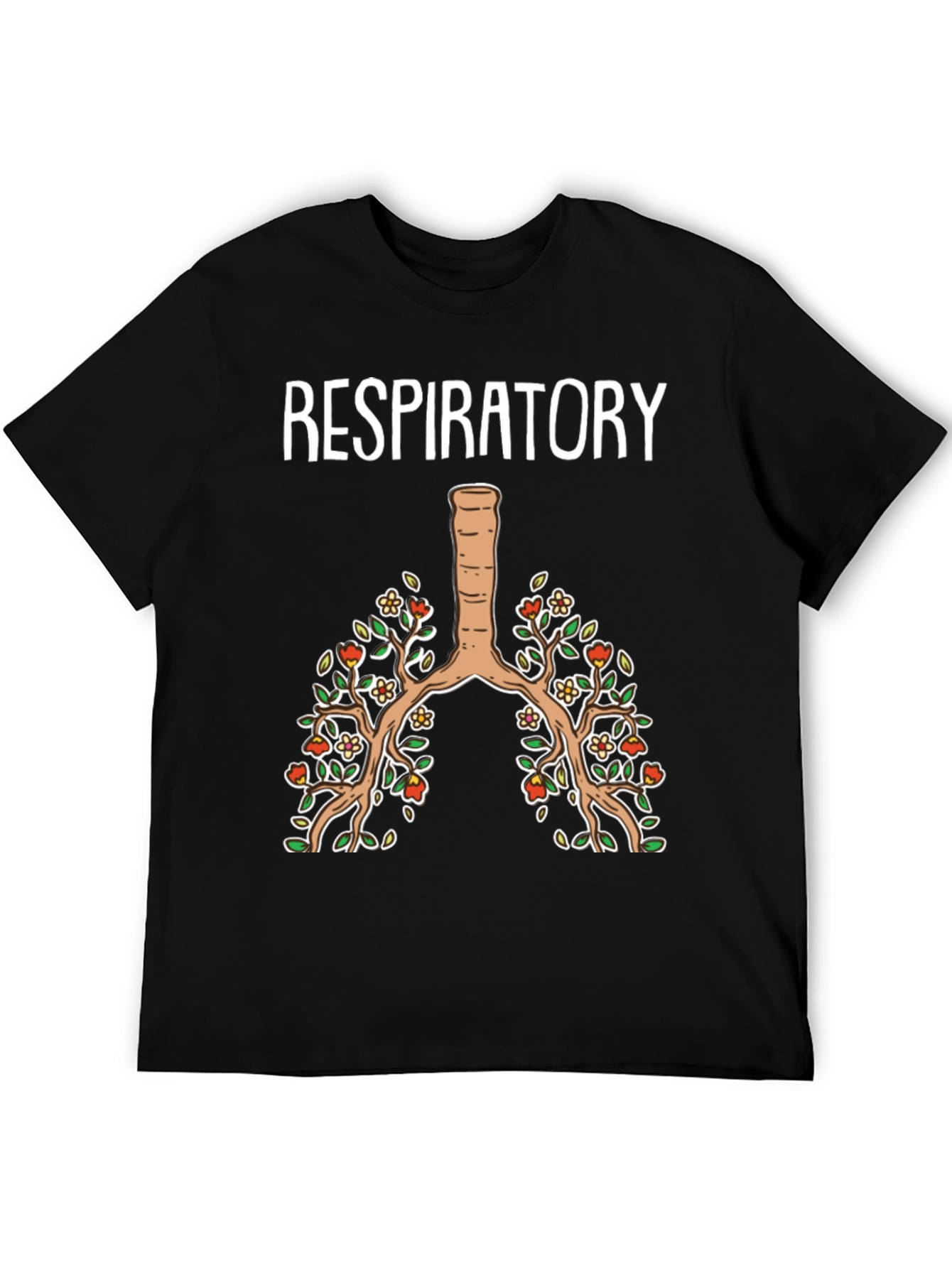 Respiratory System Floral Graphic T-Shirt