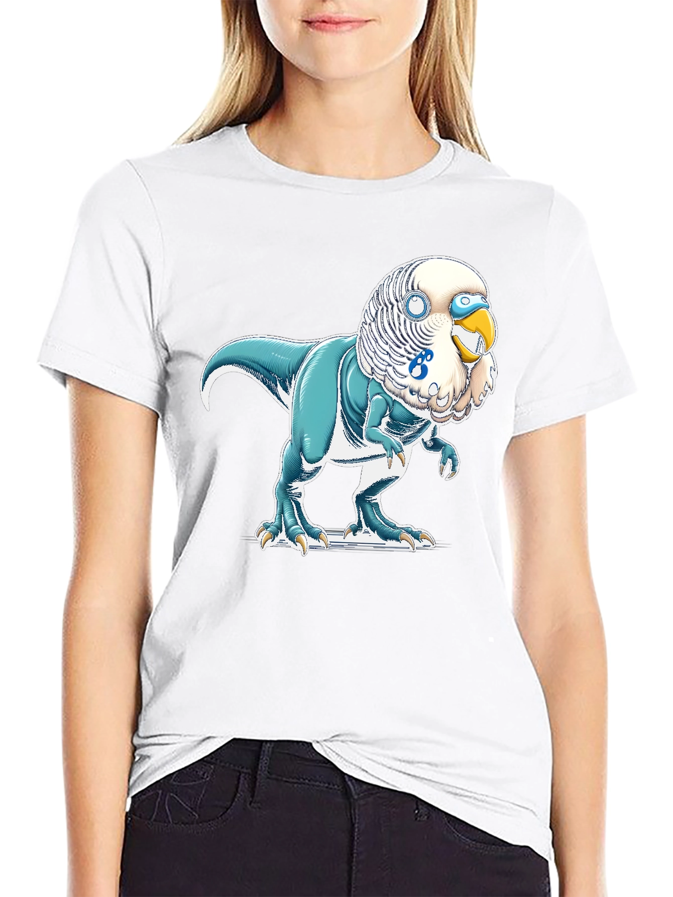 Parakeet Dinosaur Graphic Tee