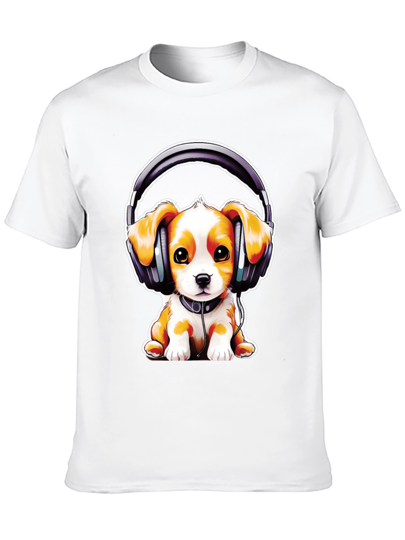 Puppy DJ T-Shirt: Cute Dog with Headphones