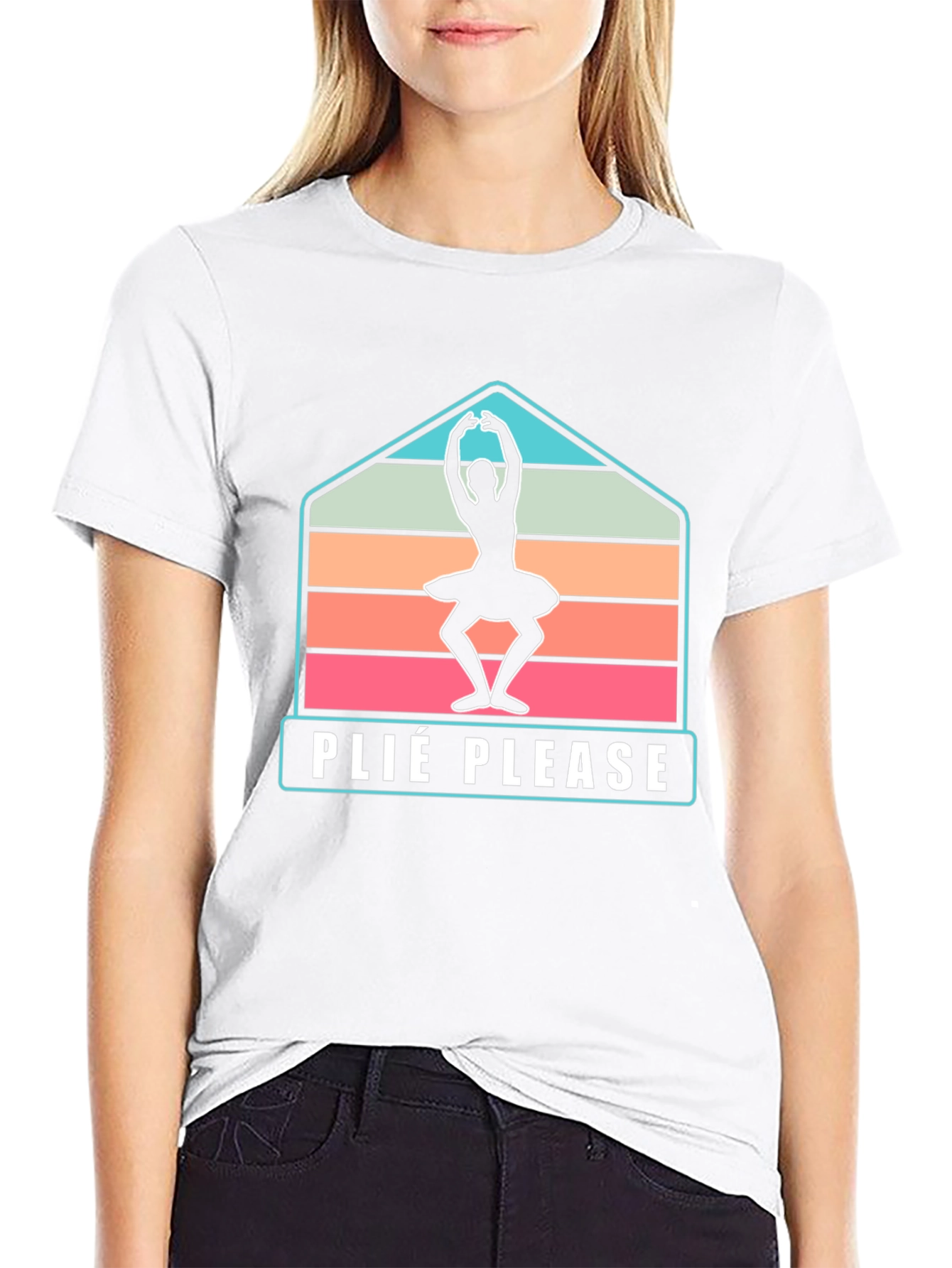 Plie Please Ballet Dancer T-Shirt - Retro Style