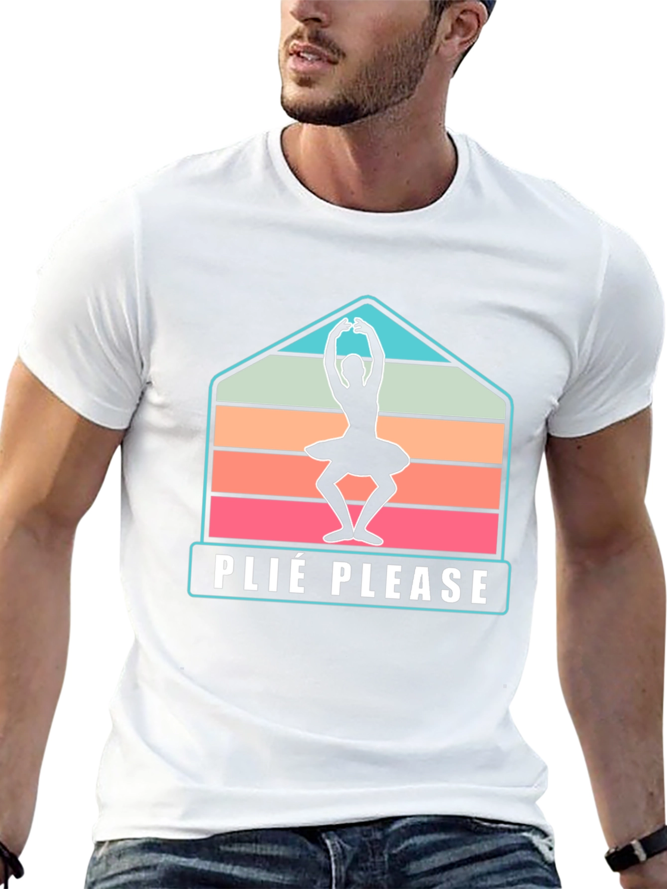 Plie Please Ballet Dancer T-Shirt - Retro Style