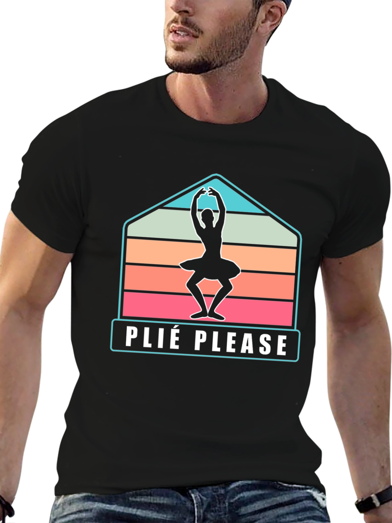 Plie Please Ballet Dancer T-Shirt - Retro Style