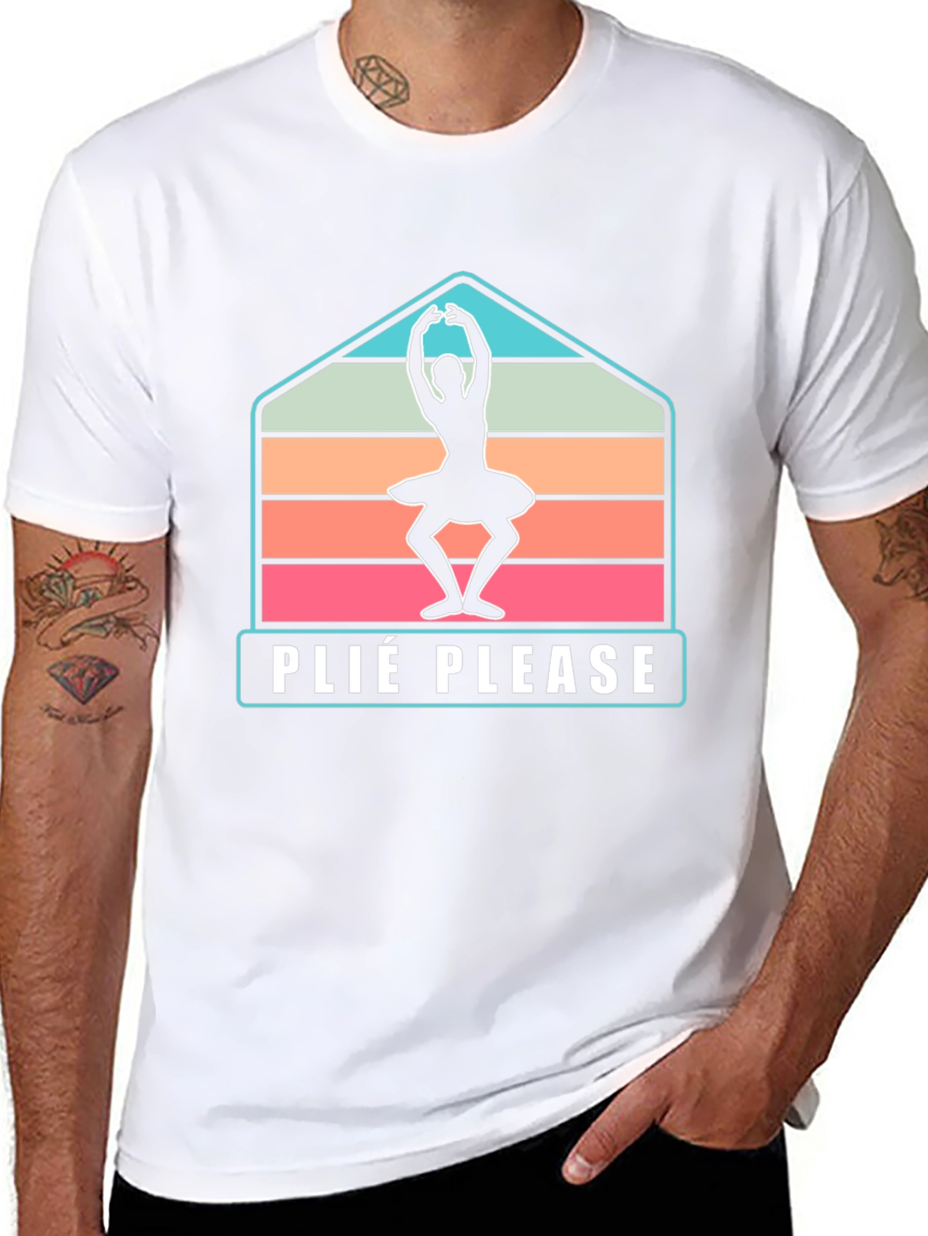 Plie Please Ballet Dancer T-Shirt - Retro Style