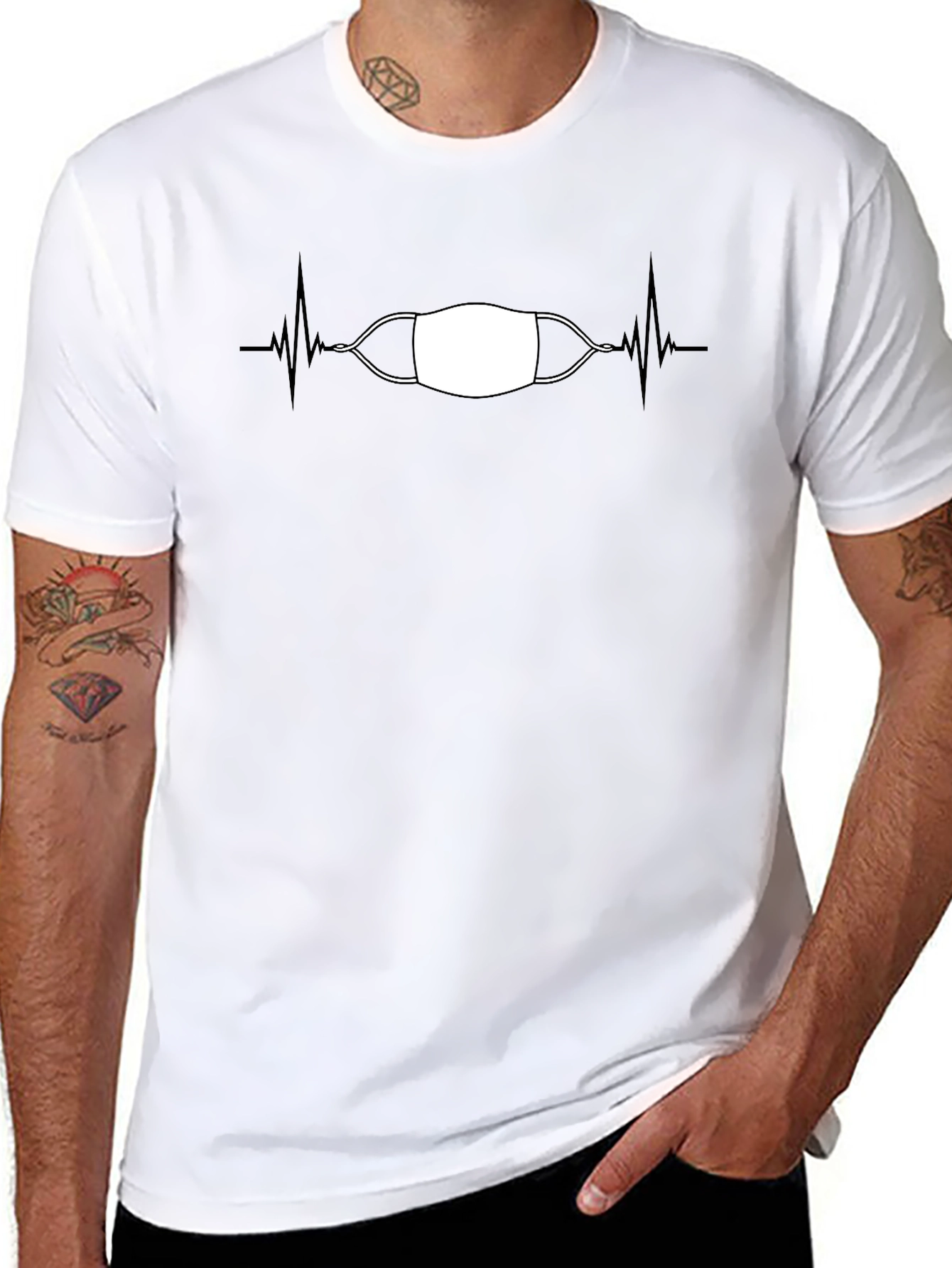 Mask Life Tee - Heartbeat Graphic T-Shirt