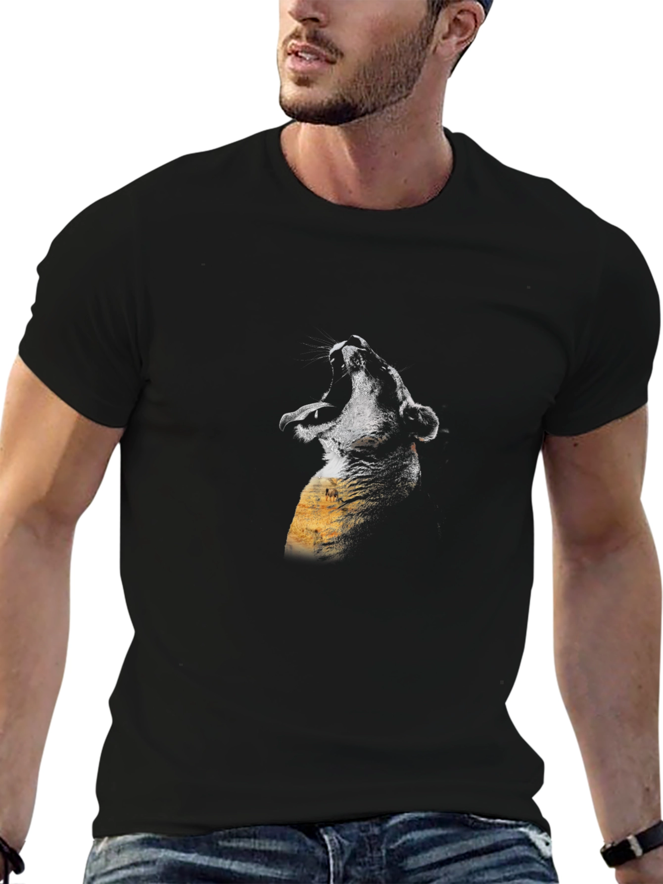Roaring Lion Graphic Black T-Shirt