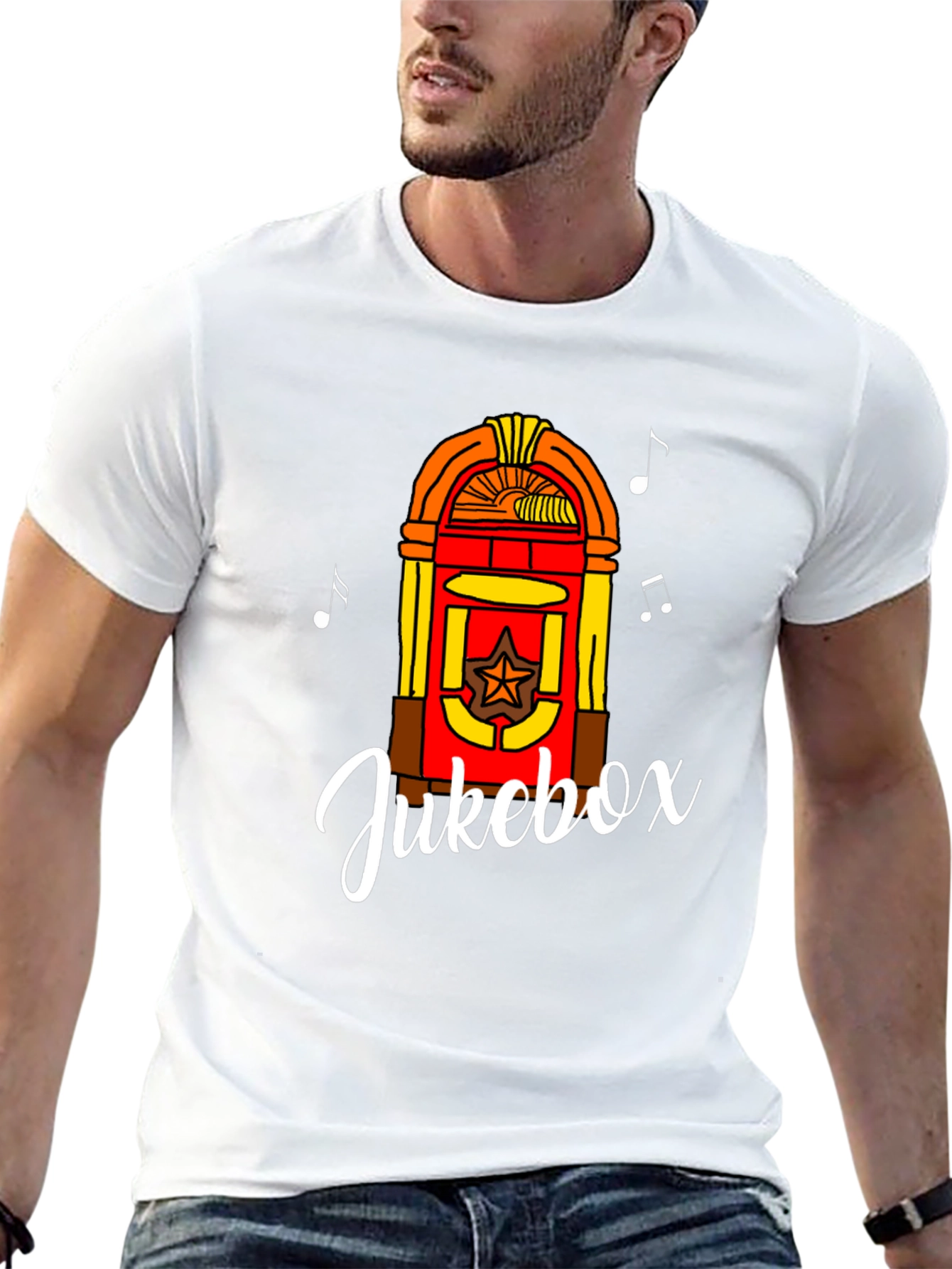 Retro Jukebox Graphic Tee - Musical Style