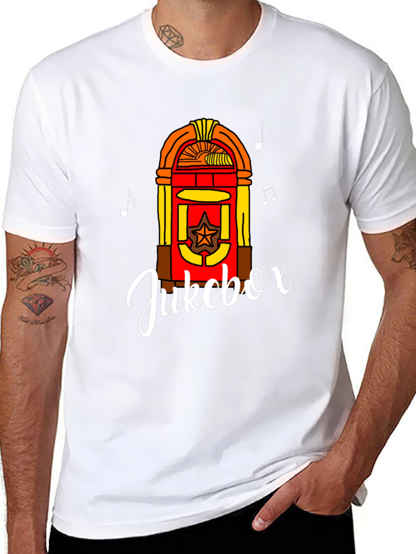 Retro Jukebox Graphic Tee - Musical Style
