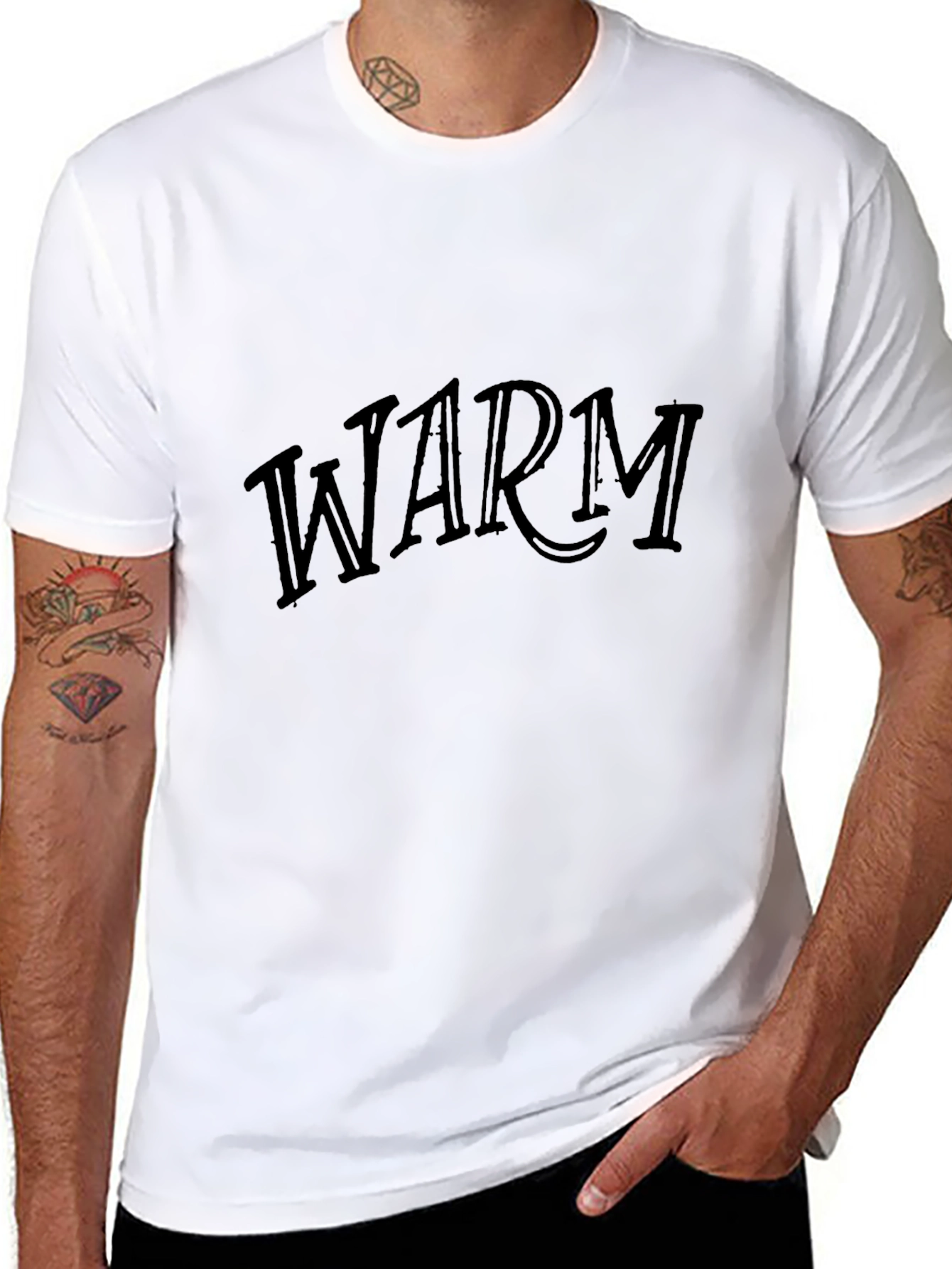 Warm Text Graphic Black T-Shirt