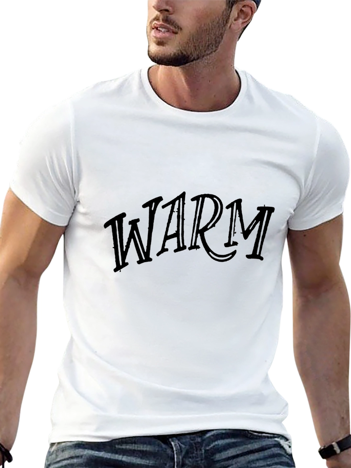 Warm Text Graphic Black T-Shirt