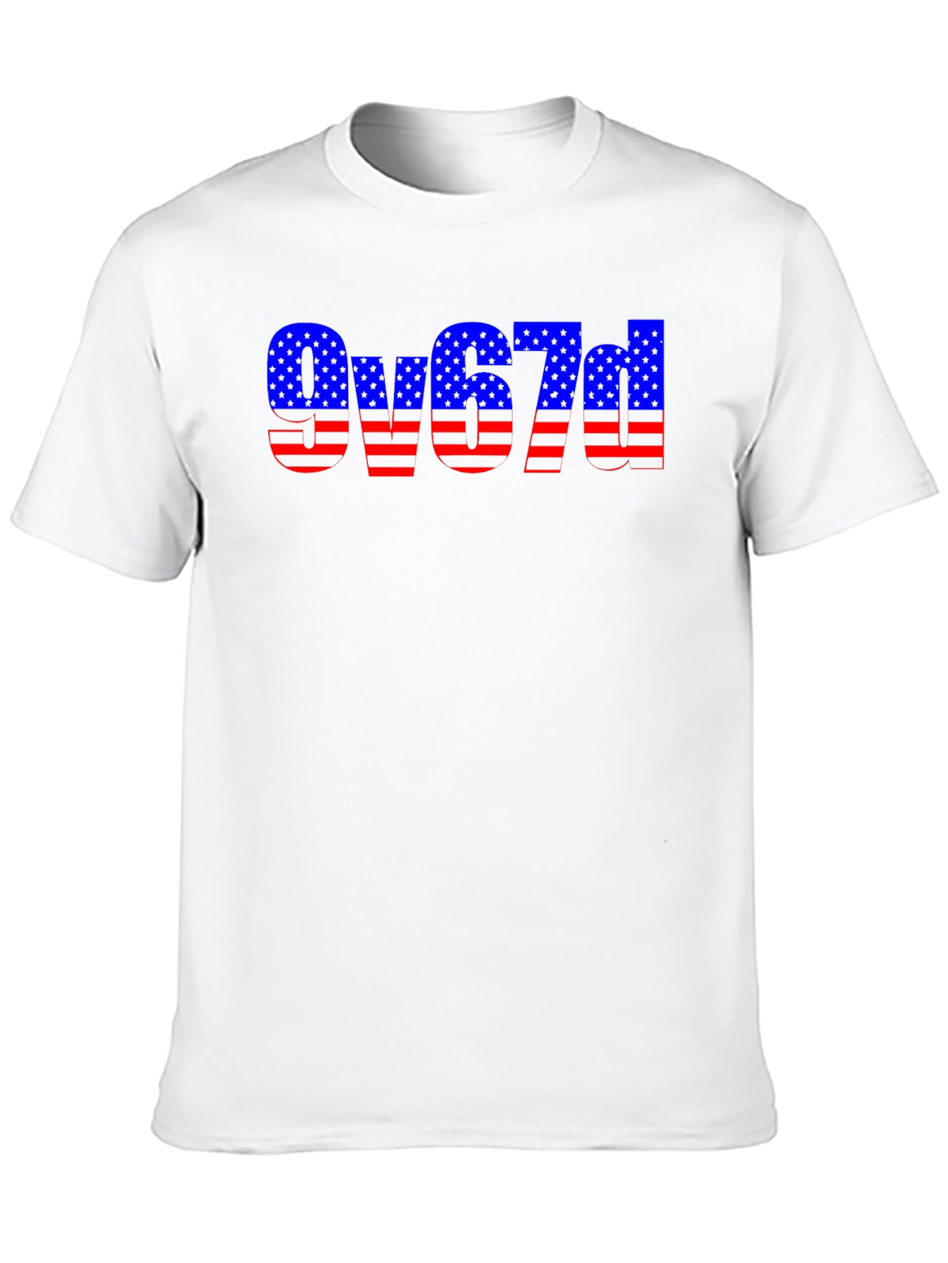American Flag Style Text Design Black T-Shirt