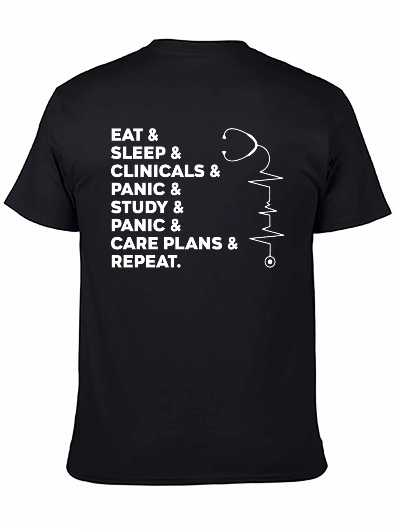 Eat Sleep Clinicals Panic Repeat Graphic Tee