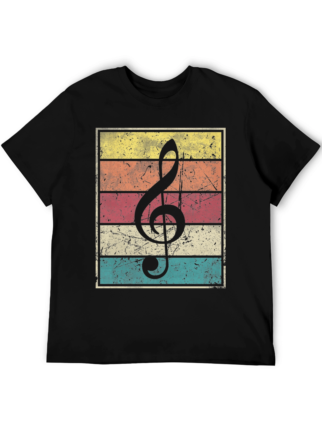 Retro Music Treble Clef Graphic T-Shirt