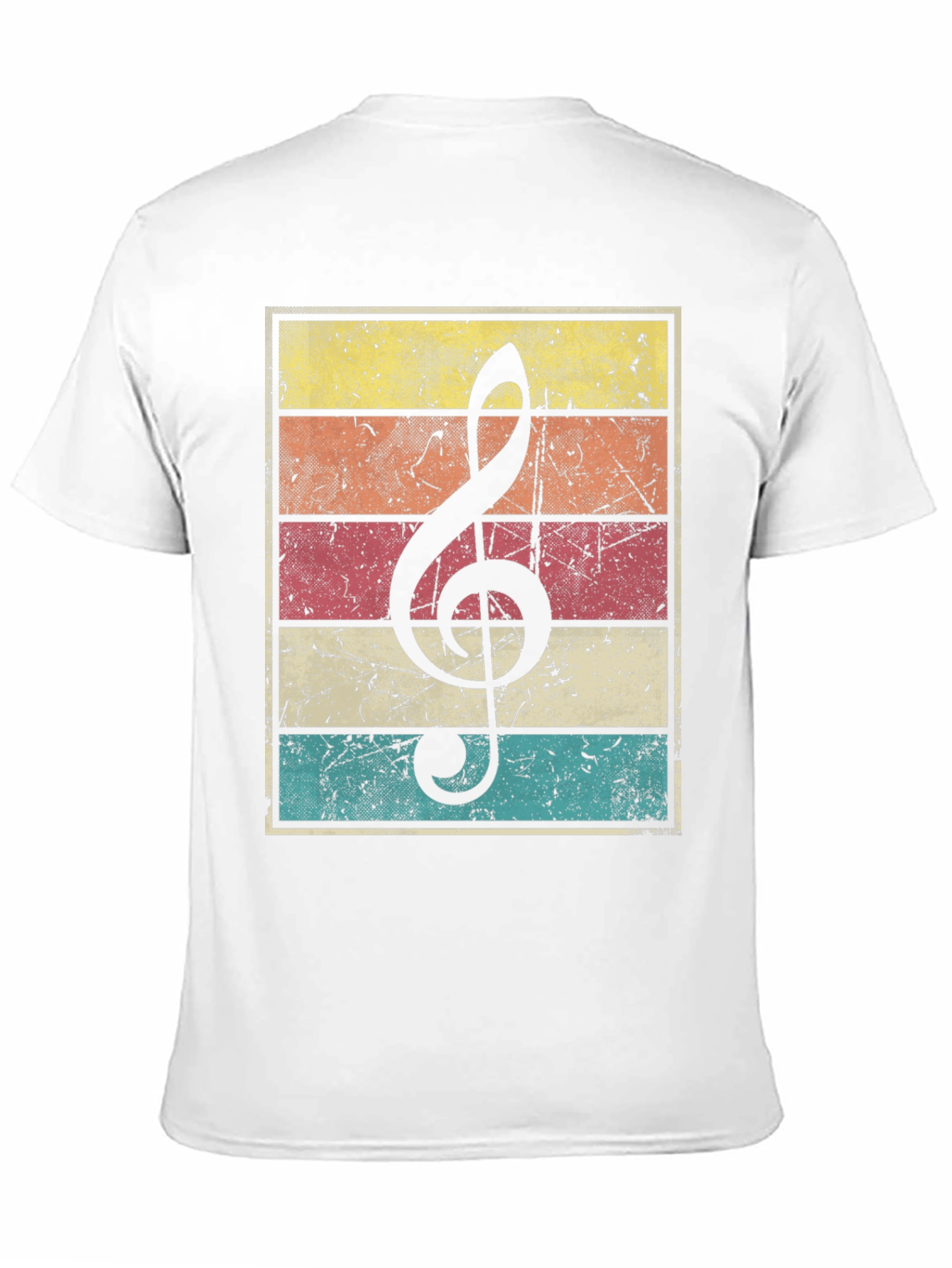 Retro Music Treble Clef Graphic T-Shirt