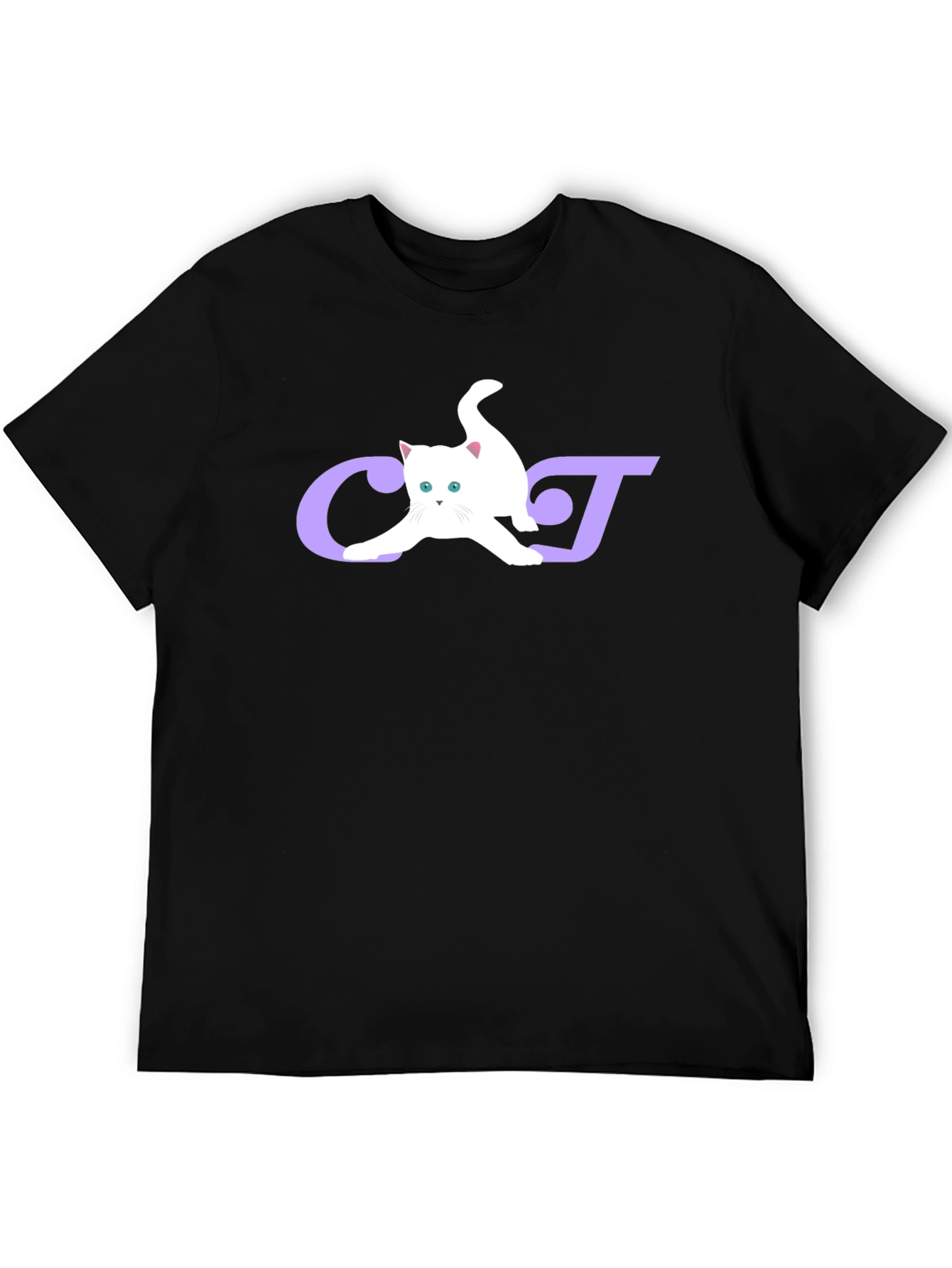 Cat Lover Graphic Tee - Black Cotton Blend
