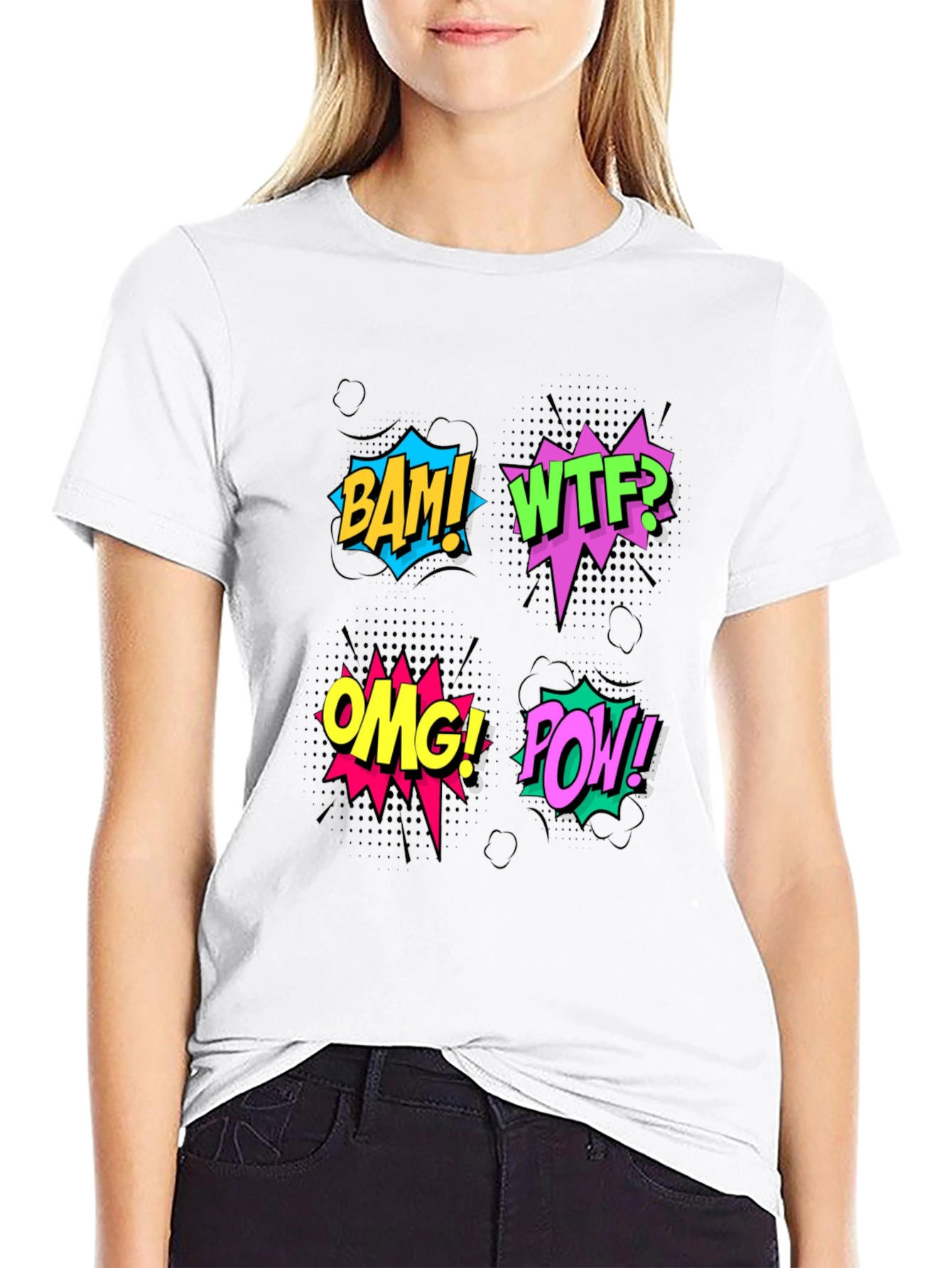 Comic Pop Art T-Shirt - BAM! WTF! OMG! POW!