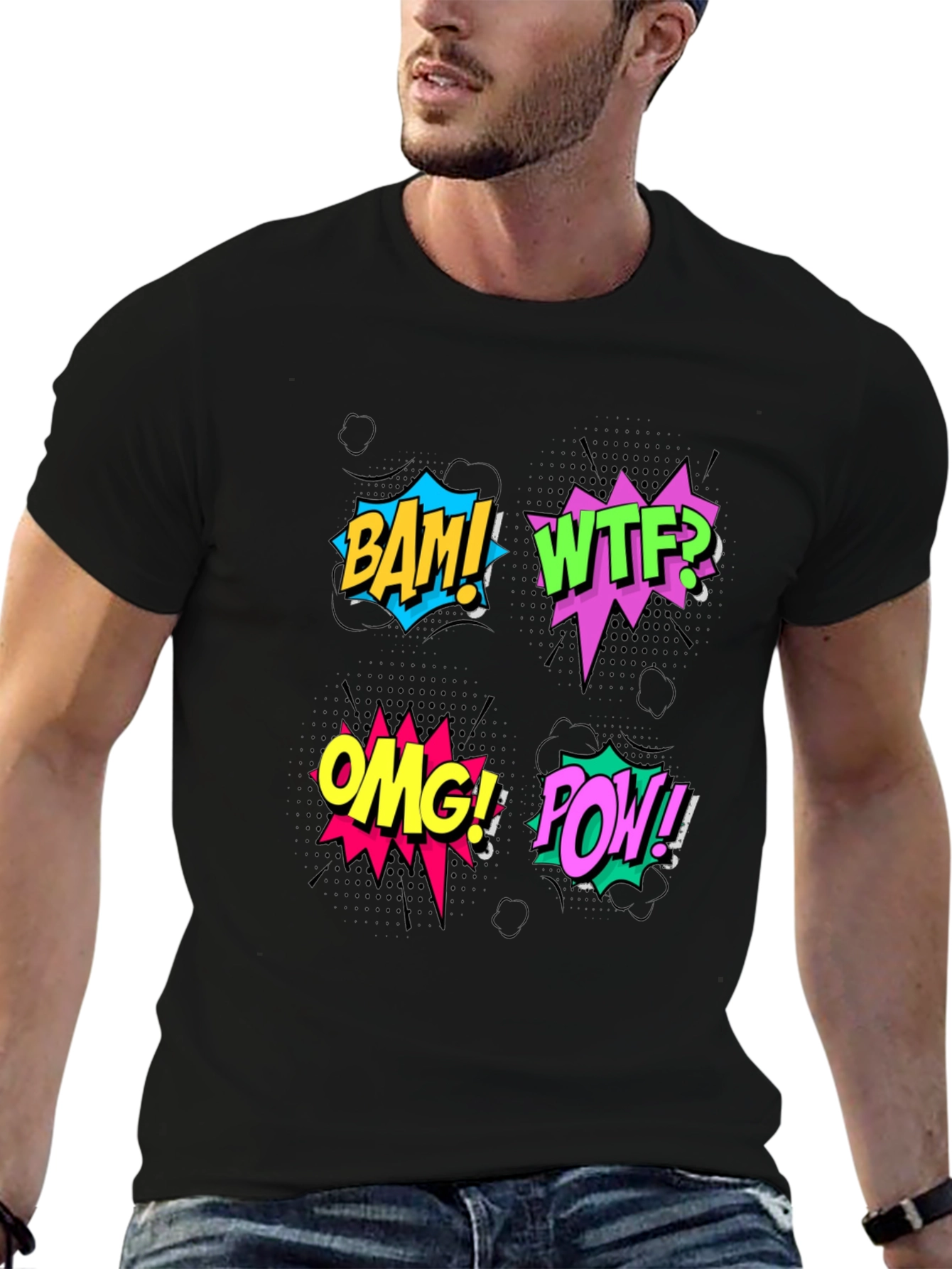 Comic Pop Art T-Shirt - BAM! WTF! OMG! POW!