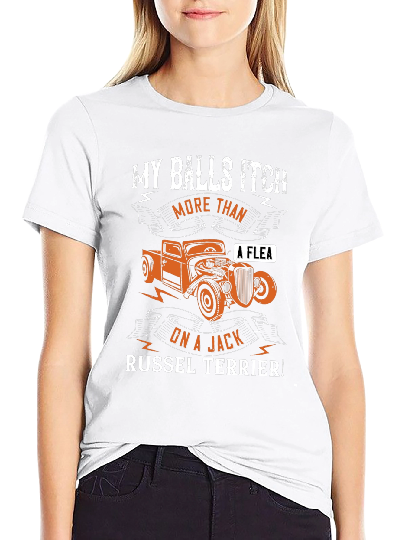 Funny Balls Itch Jack Russel Terrier Car T-Shirt
