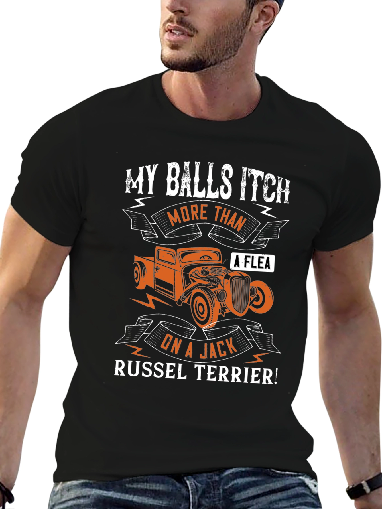 Funny Balls Itch Jack Russel Terrier Car T-Shirt