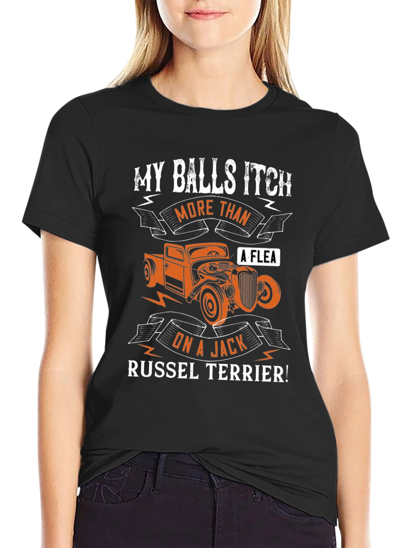 Funny Balls Itch Jack Russel Terrier Car T-Shirt