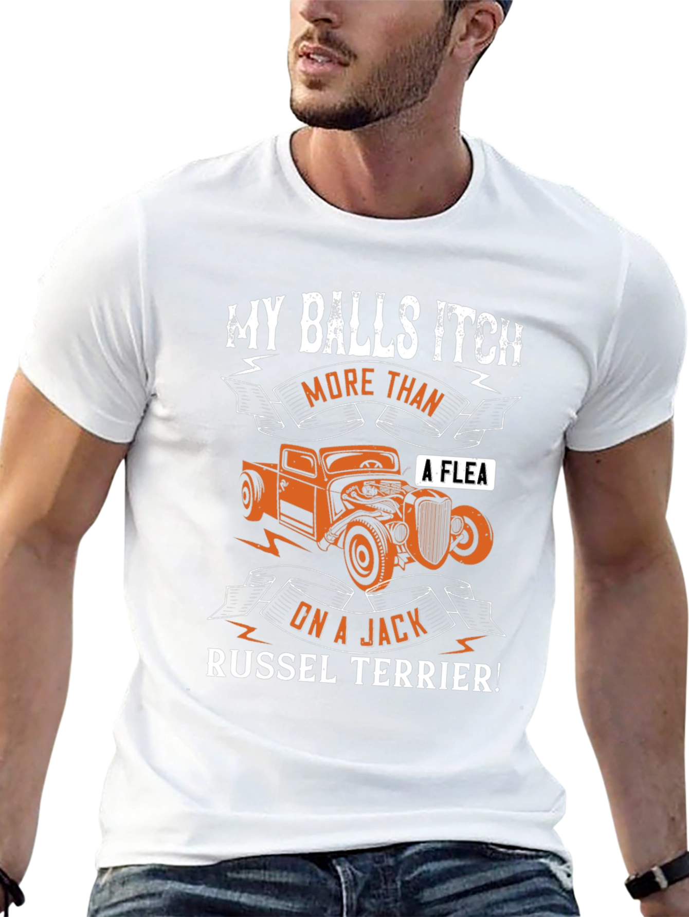 Funny Balls Itch Jack Russel Terrier Car T-Shirt