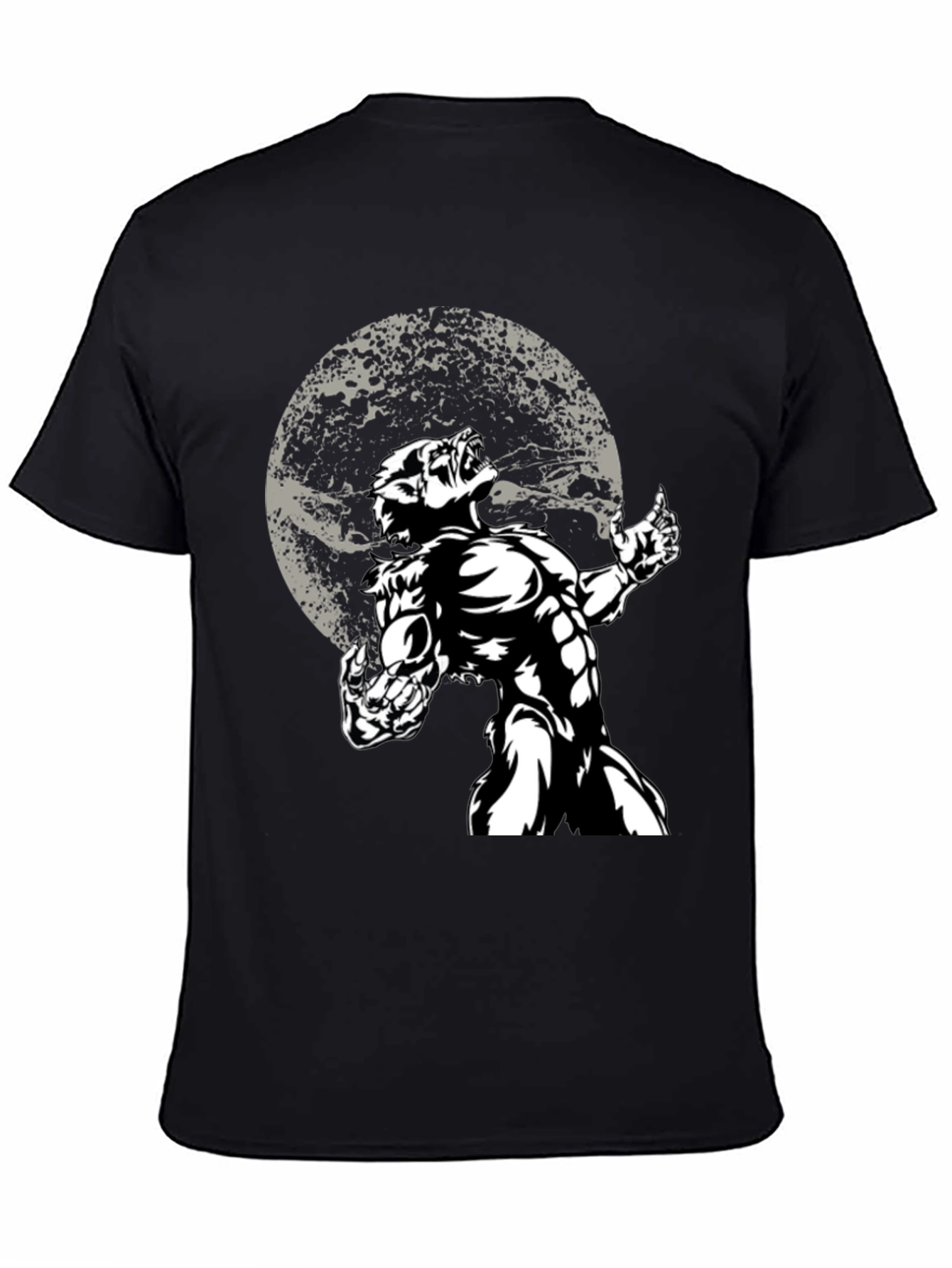 Werewolf Moon Graphic T-Shirt - Black