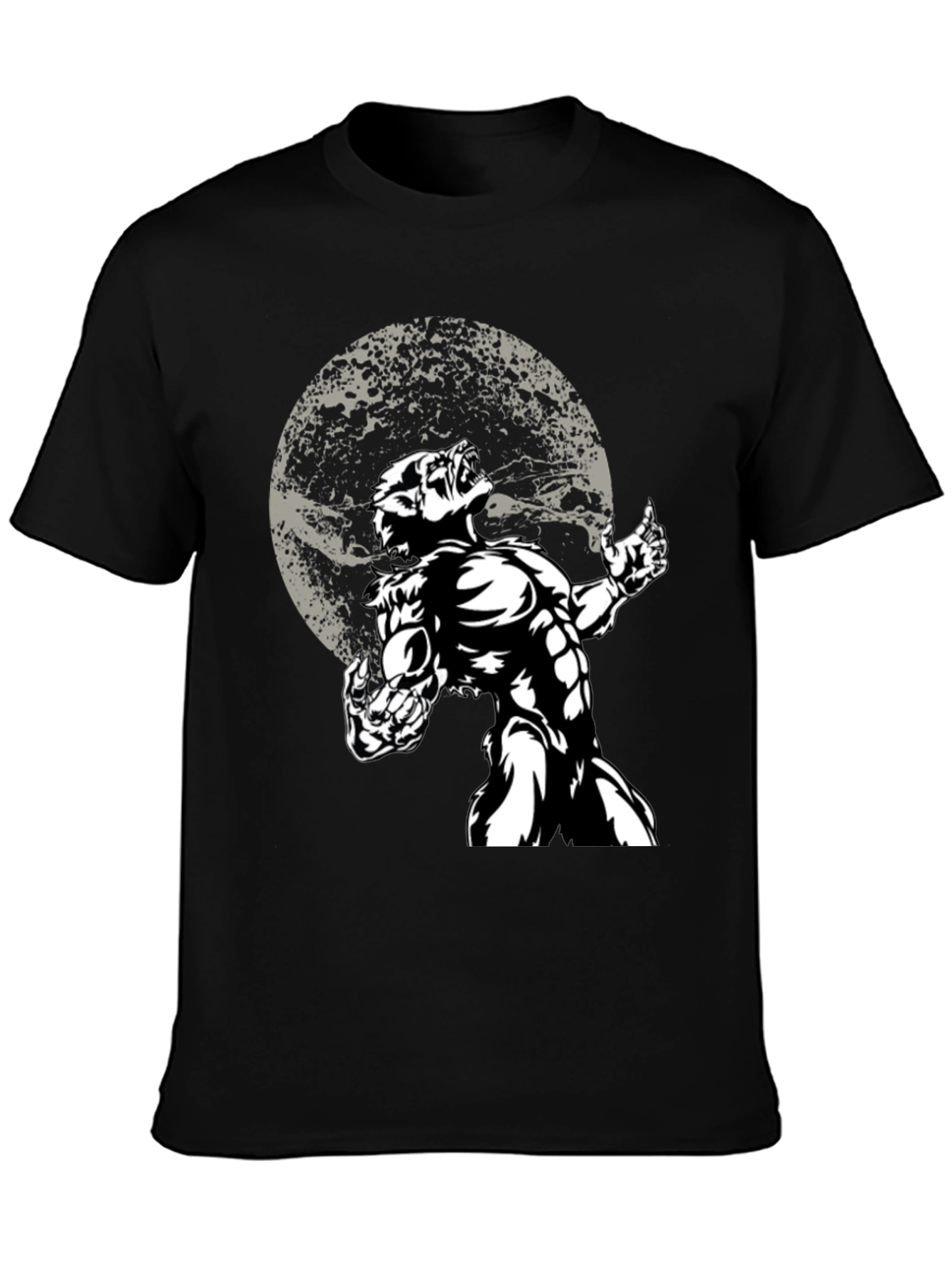 Werewolf Moon Graphic T-Shirt - Black