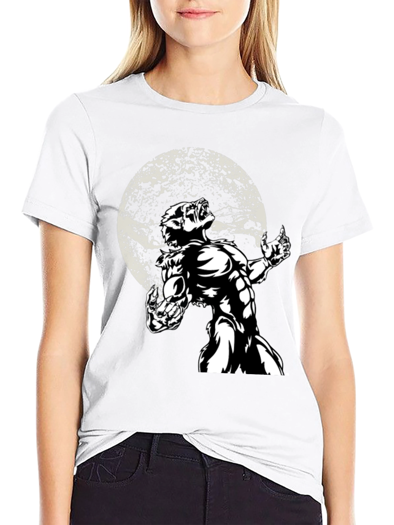 Werewolf Moon Graphic T-Shirt - Black