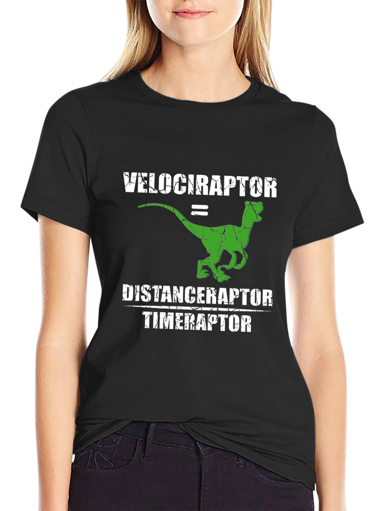 Velociraptor Distance Timer Funny T-Shirt