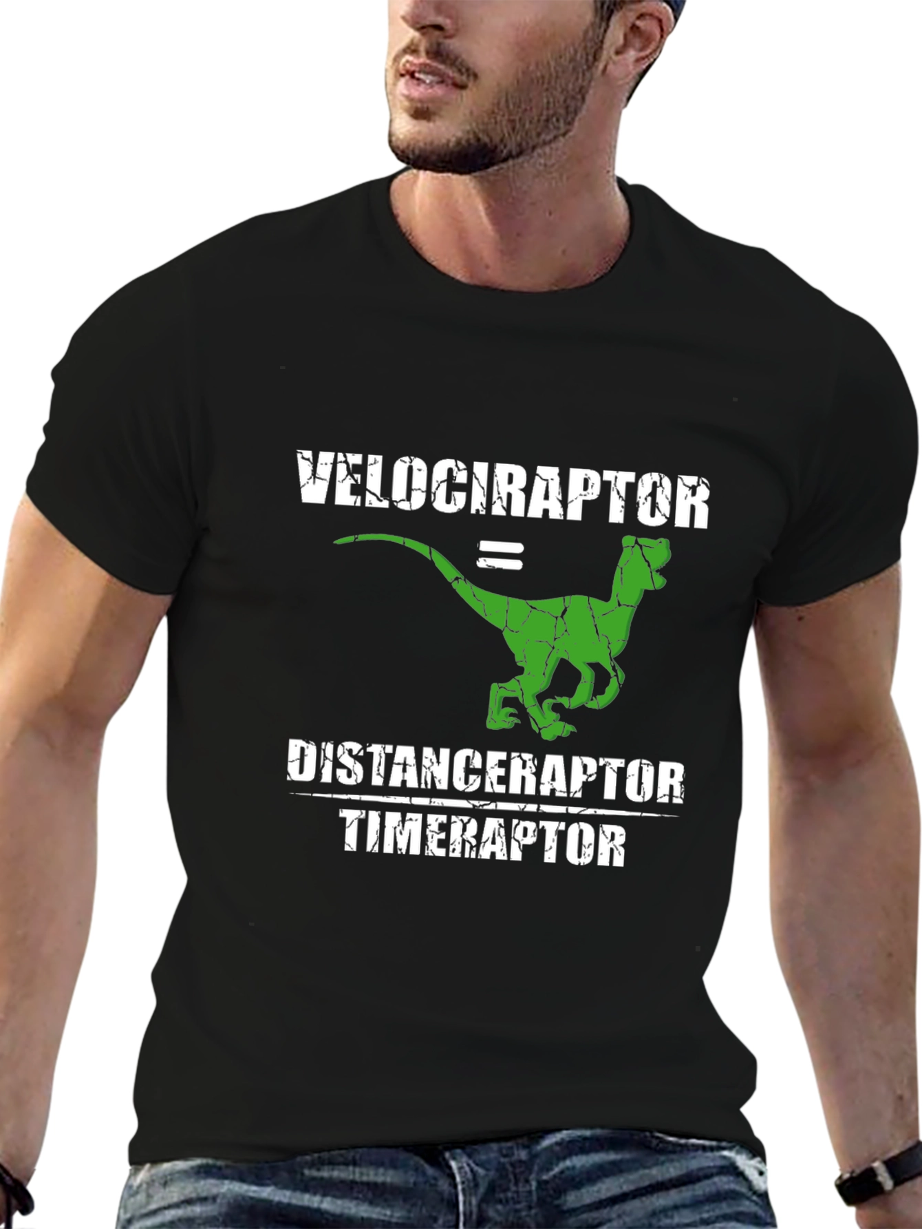 Velociraptor Distance Timer Funny T-Shirt