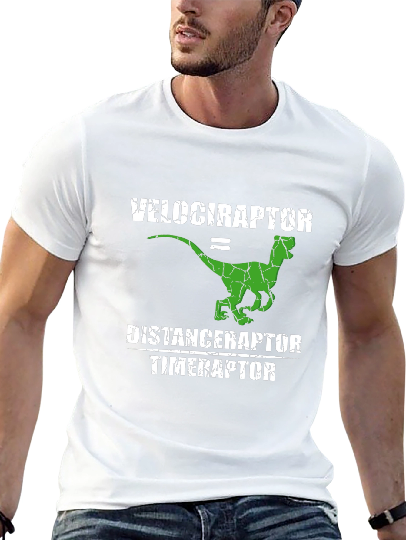 Velociraptor Distance Timer Funny T-Shirt
