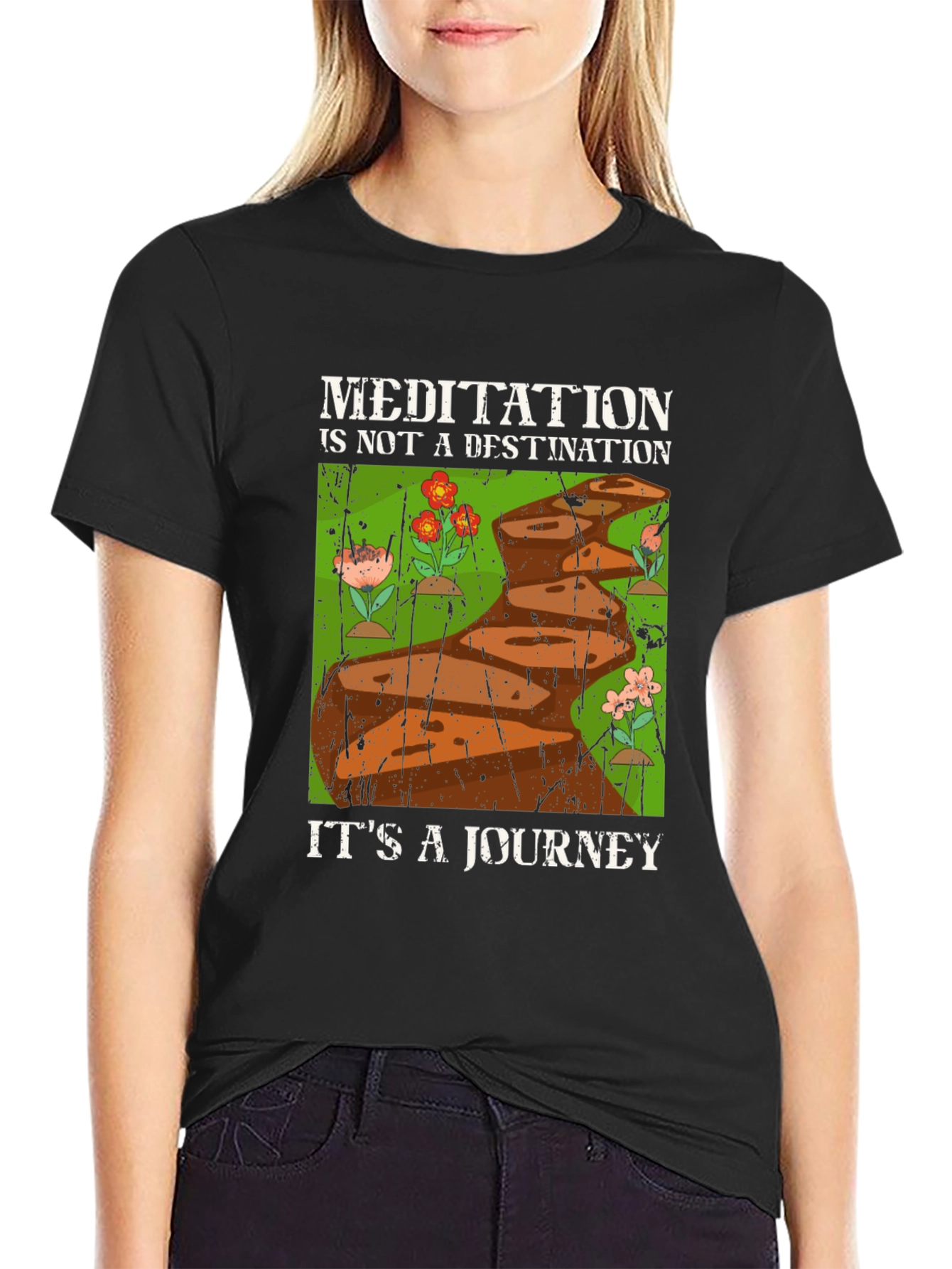 Meditation Journey Graphic Tee - Unisex Black T-Shirt