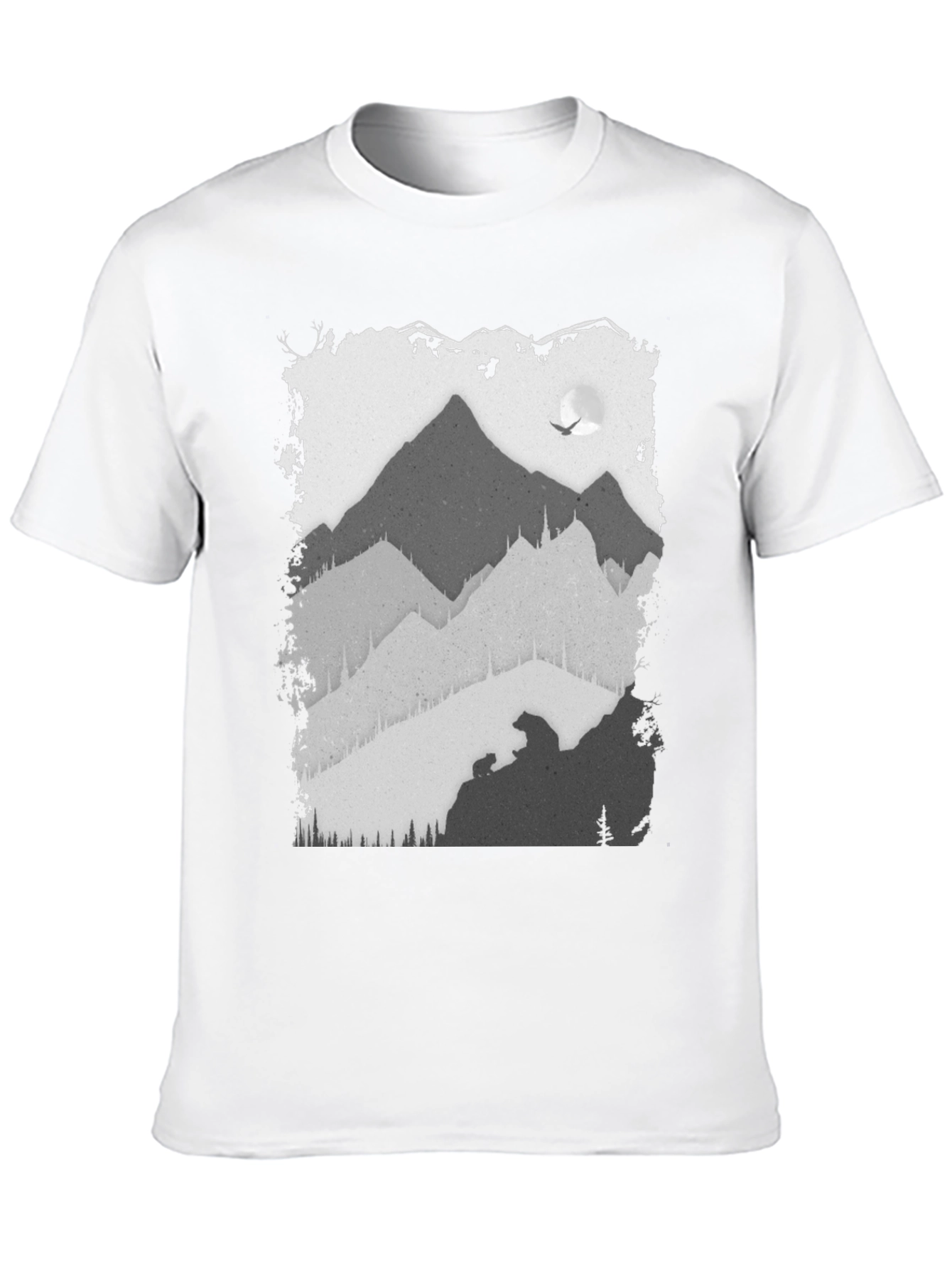 Mountain Scene Graphic T-Shirt - Black