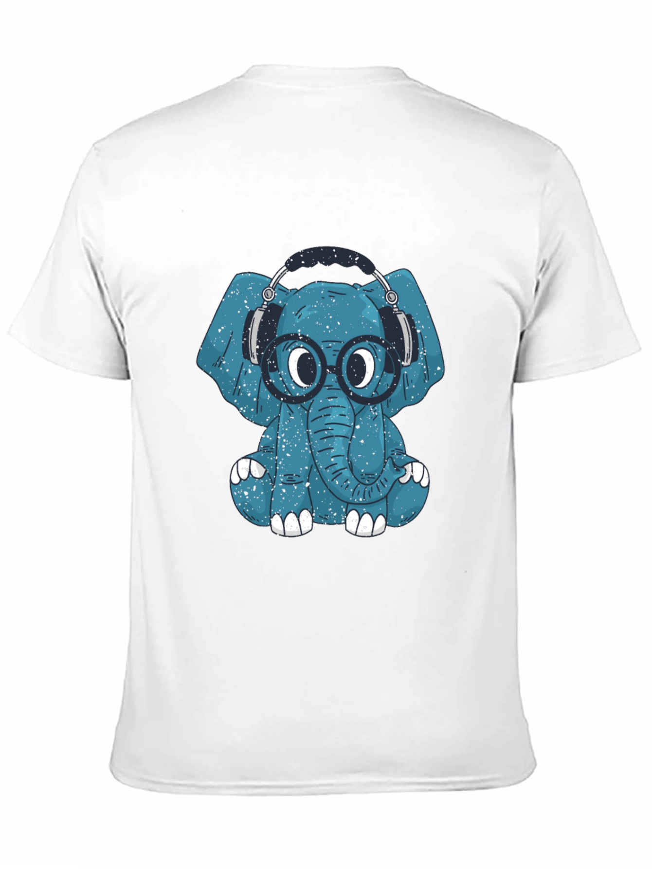 Blue Elephant Geek T-Shirt - Quirky Graphic Tee