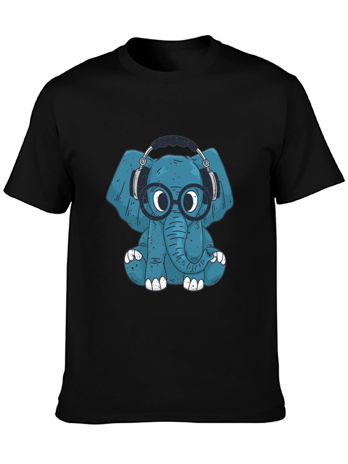 Blue Elephant Geek T-Shirt - Quirky Graphic Tee
