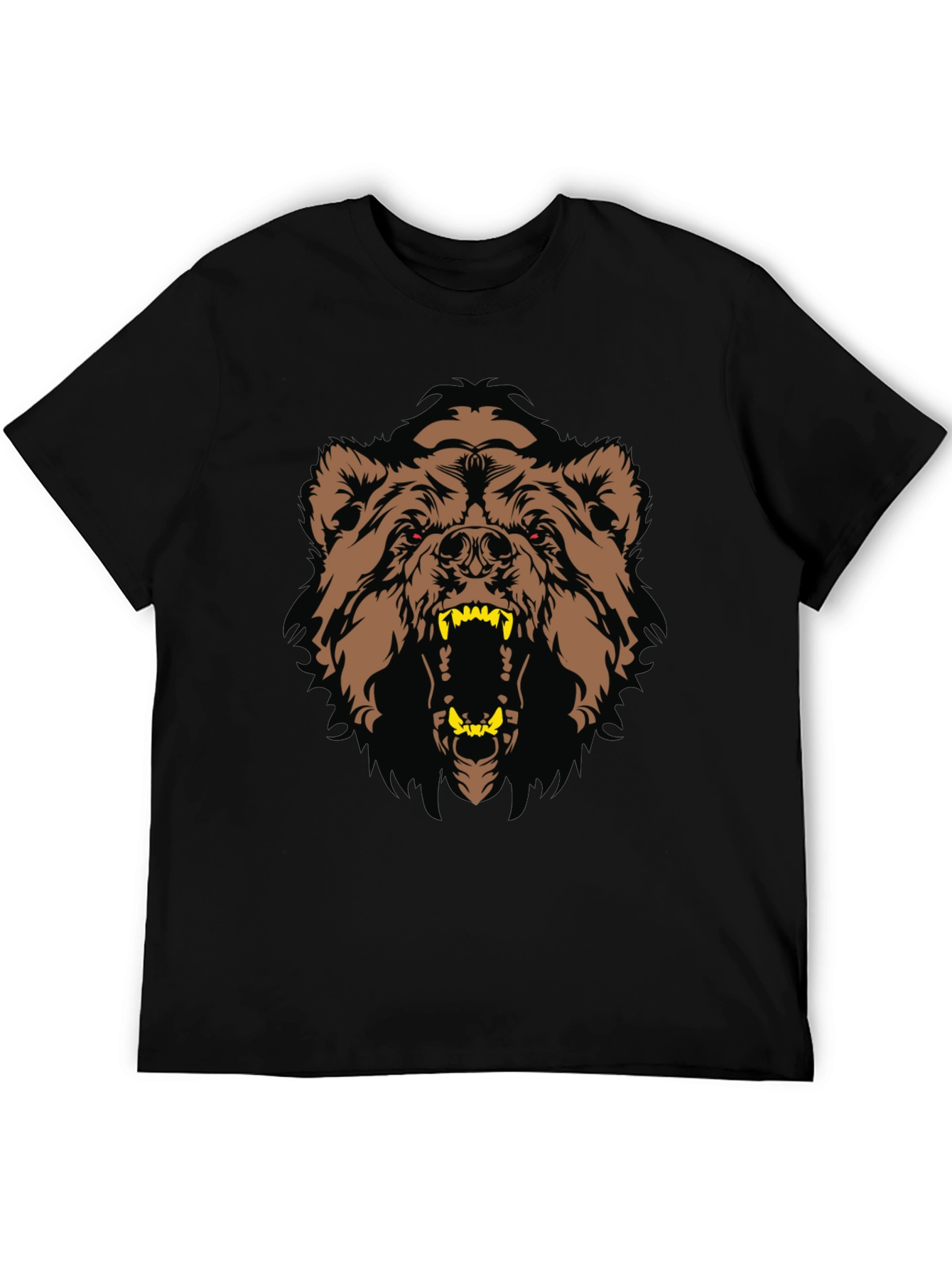 Black T-Shirt with Bear Graphic