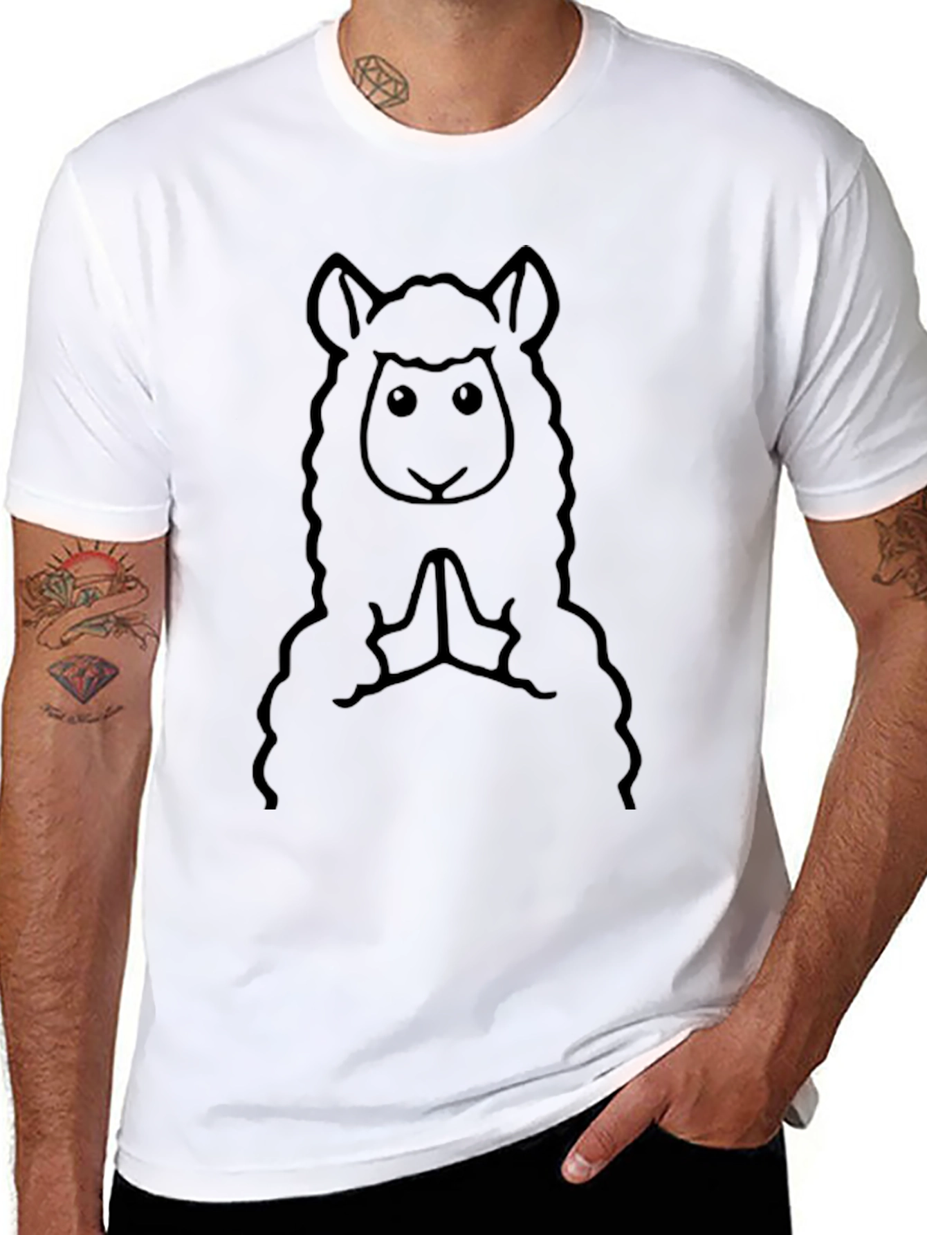 Llama Praying T-Shirt - Cute Animal Graphic Tee