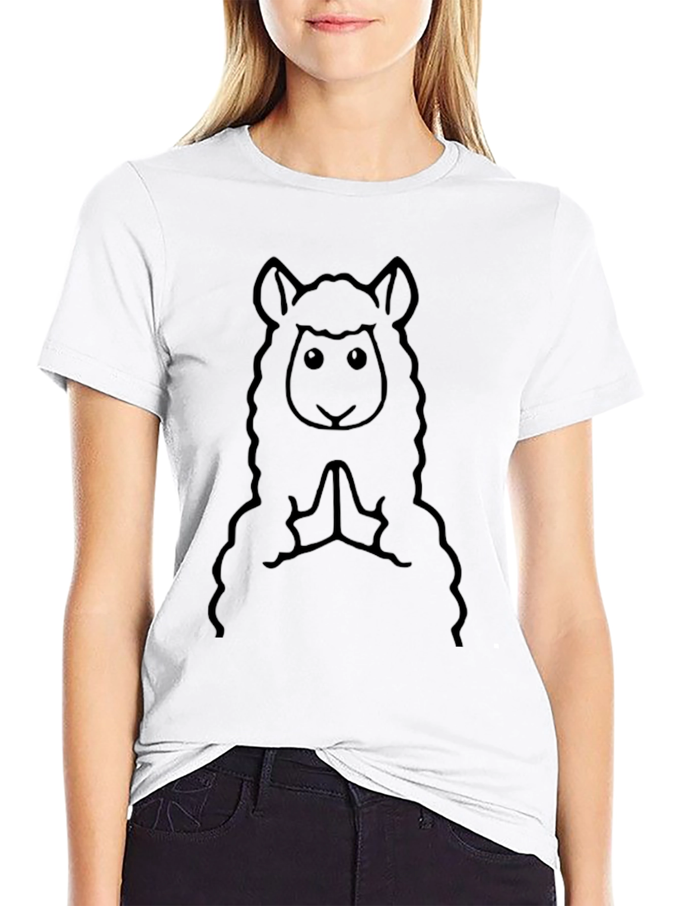 Llama Praying T-Shirt - Cute Animal Graphic Tee