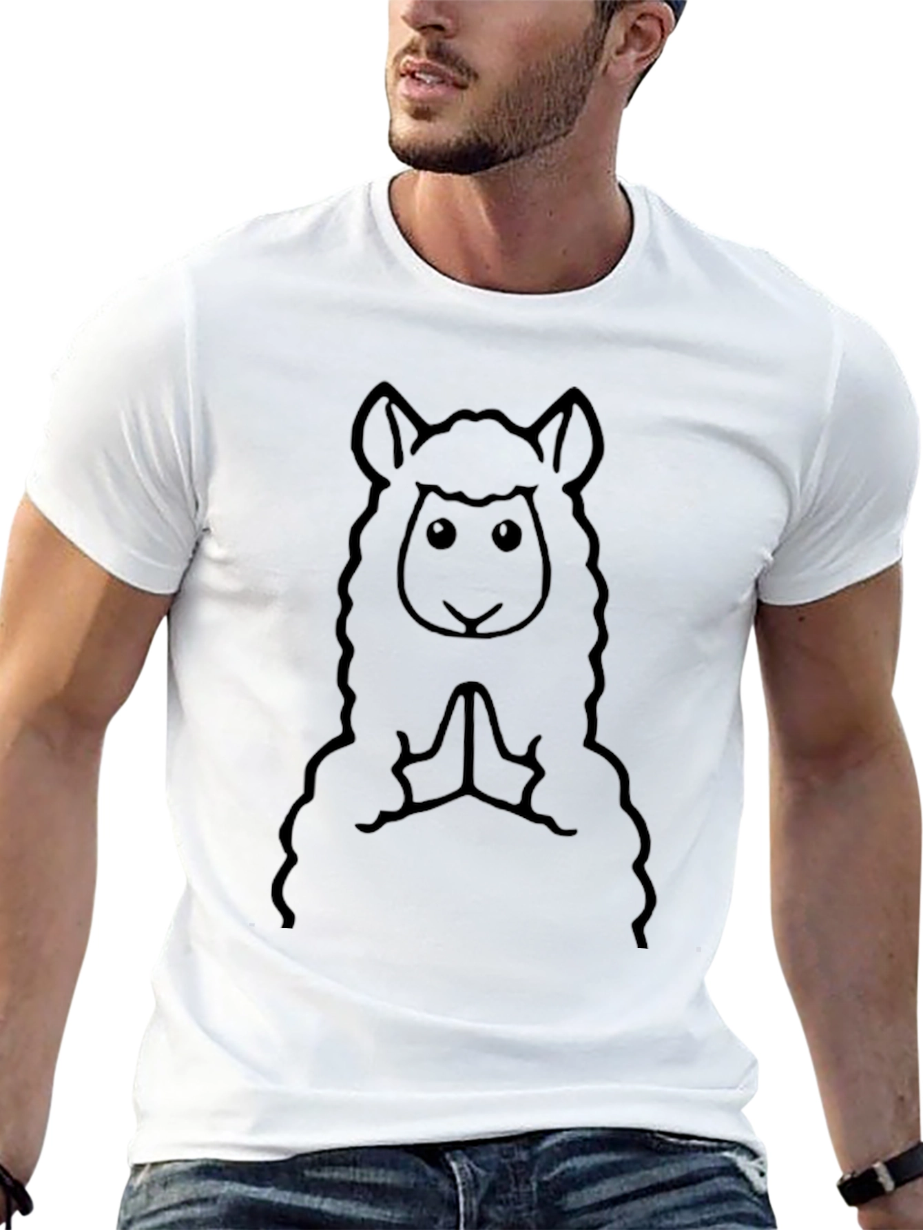 Llama Praying T-Shirt - Cute Animal Graphic Tee