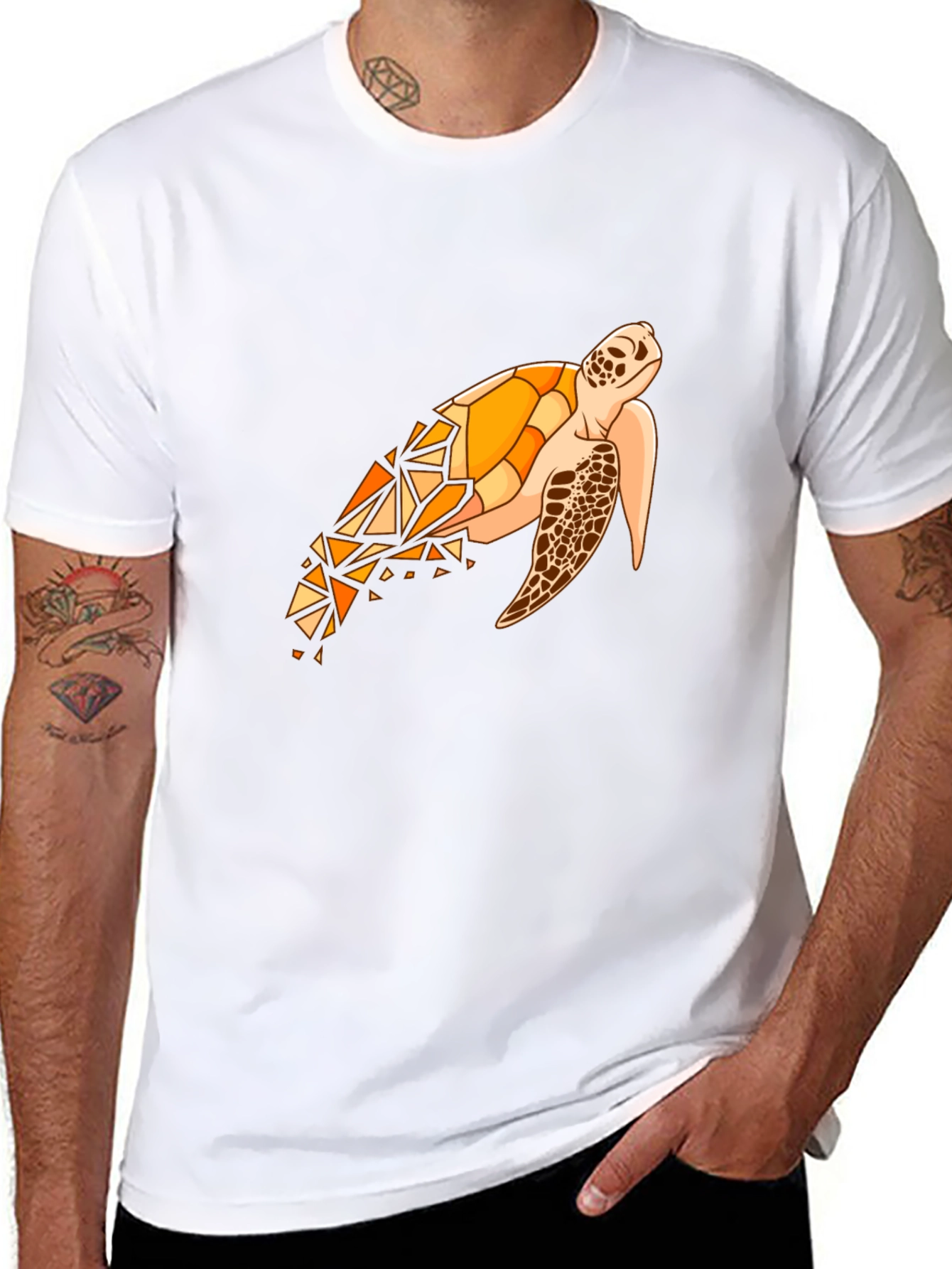 Geometric Sea Turtle Graphic Tee