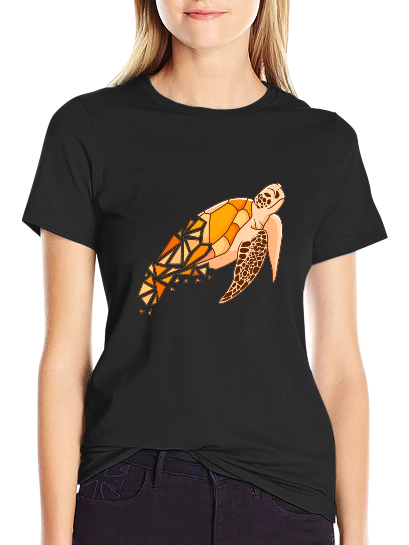 Geometric Sea Turtle Graphic Tee